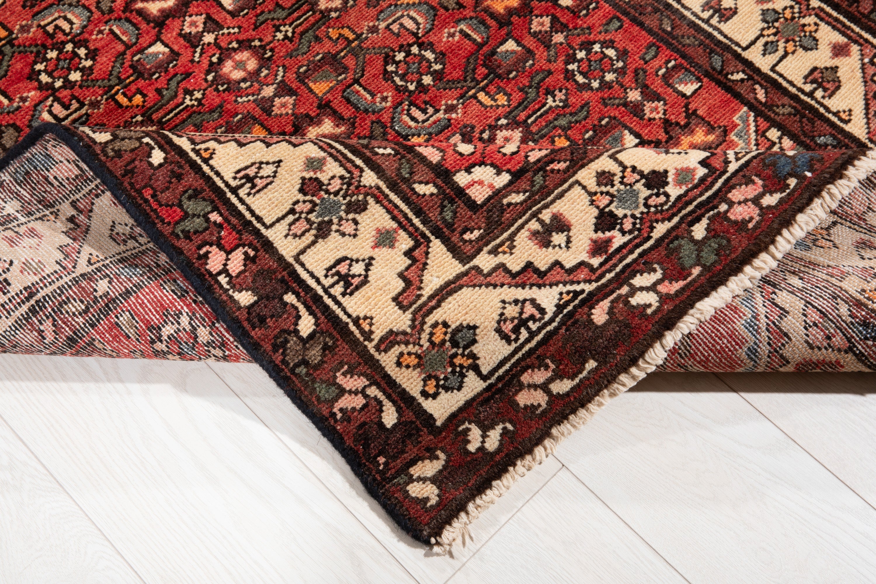 Hand-Knotted Vintage Wool Runner Rug – 9' 11" x 3' 5" (302 x 105 cm) - Yasi & Fara