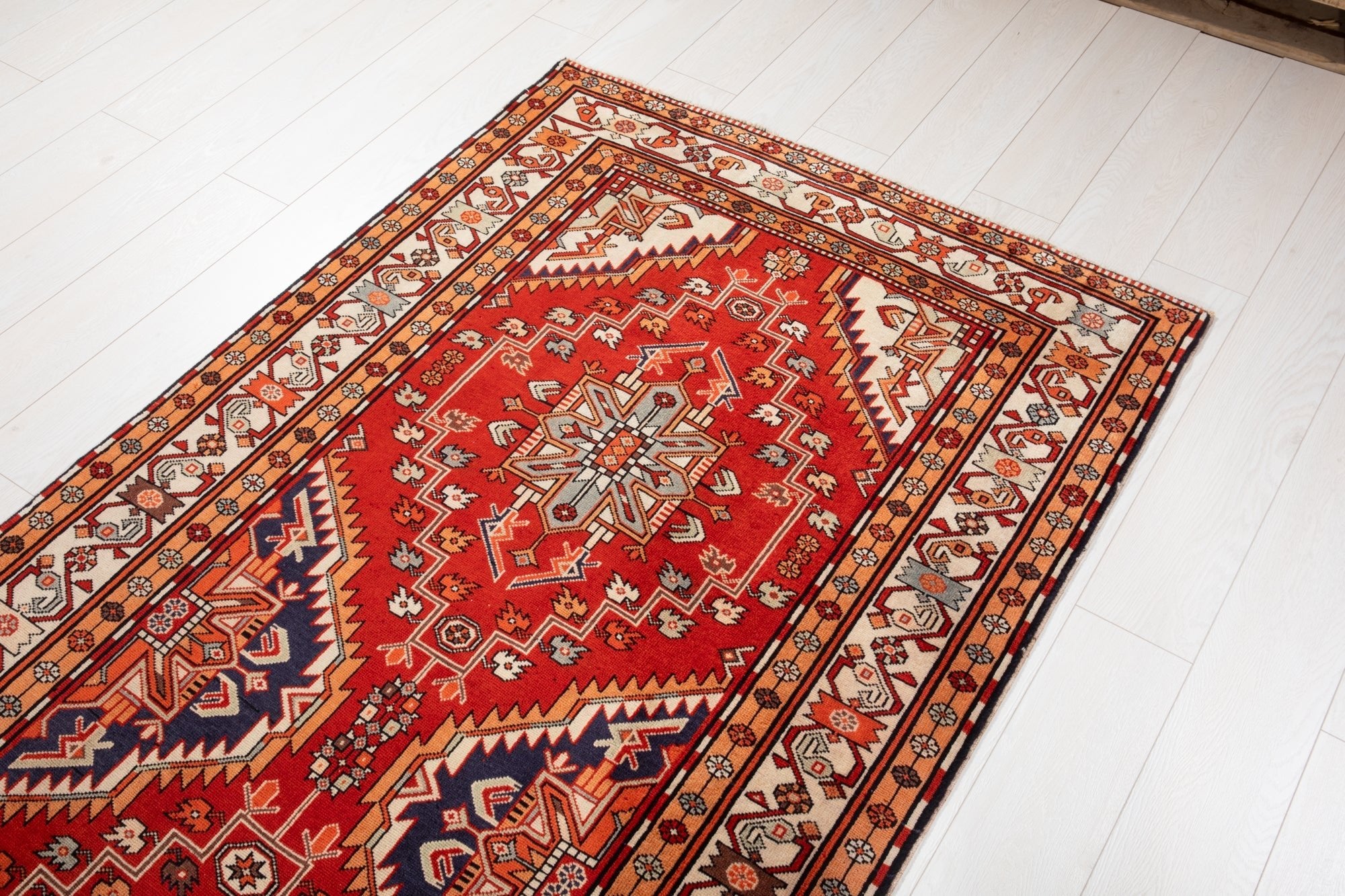Hand-Knotted Vintage Wool Runner Rug – 10' 8" x 3' 10" (325 × 116 cm) - Yasi & Fara