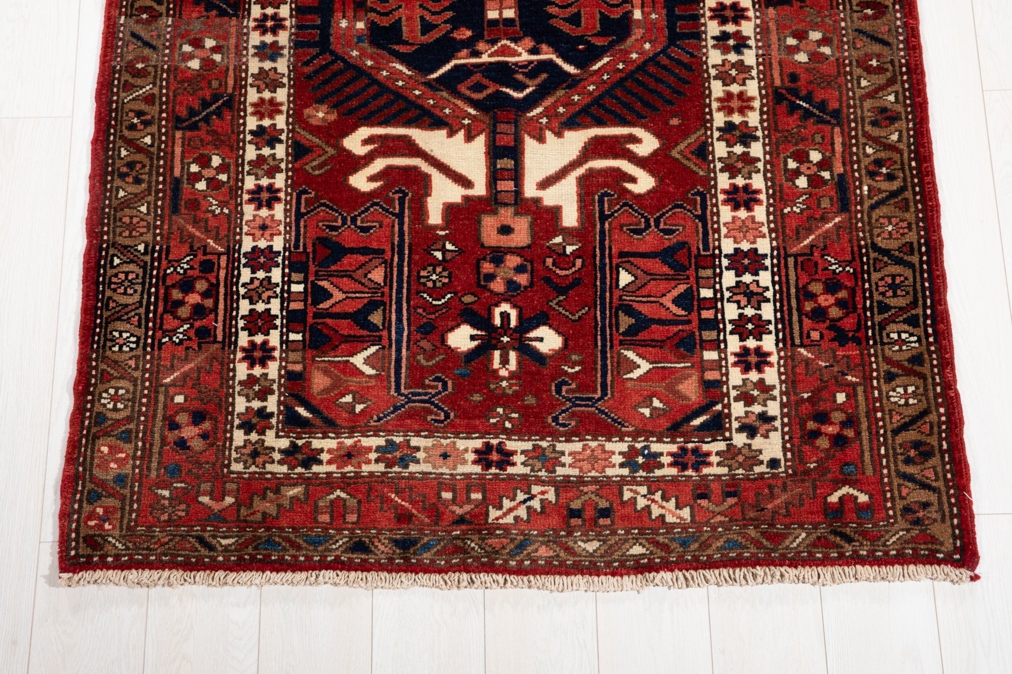 Hand-Knotted Vintage Wool Runner Rug – 13' 9" x 3' 10" (419 × 116 cm) - Yasi & Fara