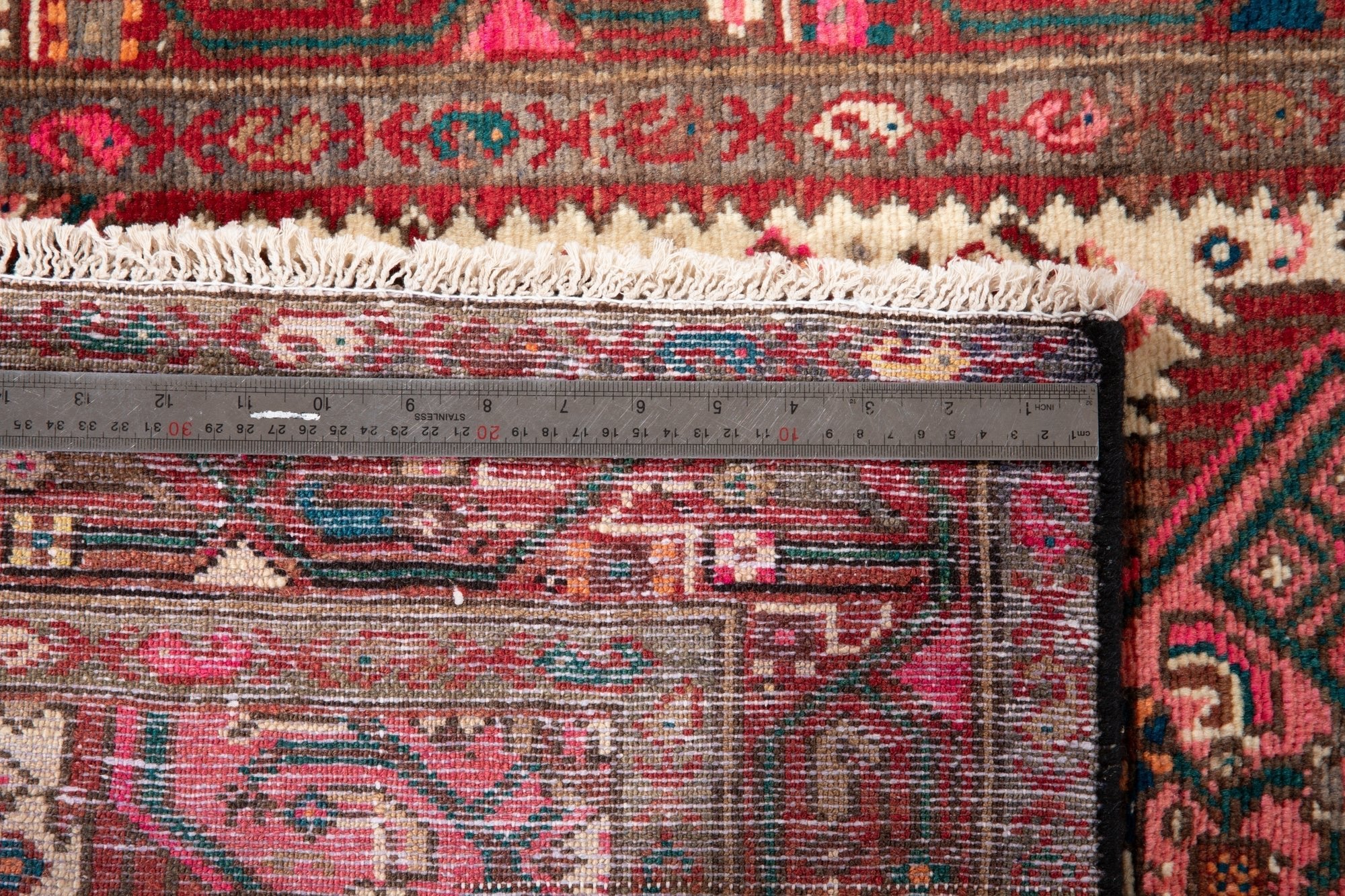 Hand-Knotted Vintage Wool Runner Rug – 10' 6" x 2' 11" (319 × 90 cm) - Yasi & Fara