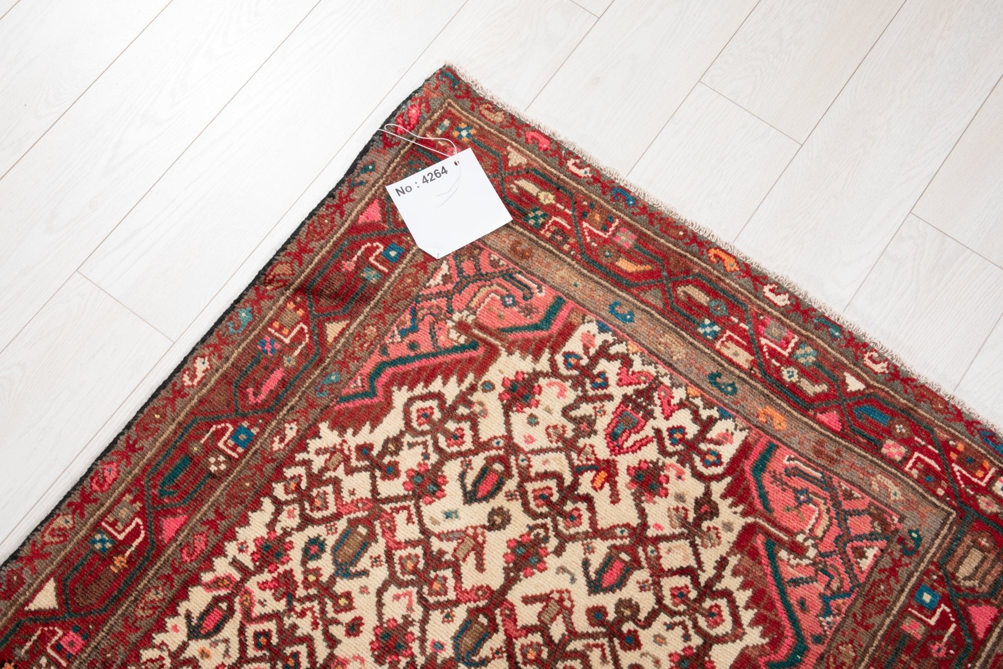 Hand-Knotted Vintage Wool Runner Rug – 10' 6" x 2' 11" (319 × 90 cm) - Yasi & Fara