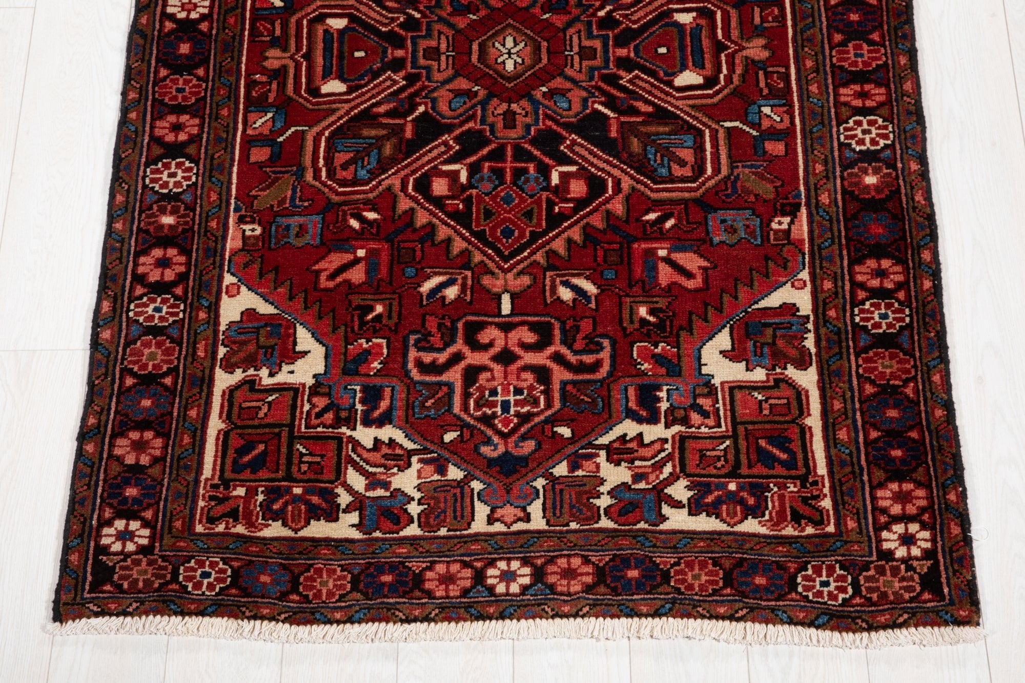 Hand-Knotted Vintage Wool Runner Rug – 10' 8" x 3' 10" (326 × 117 cm) - Yasi & Fara