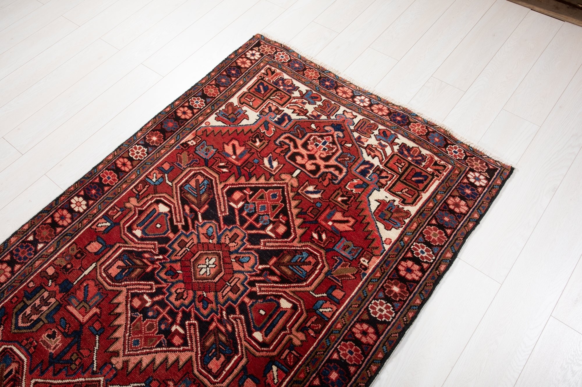 Hand-Knotted Vintage Wool Runner Rug – 10' 8" x 3' 10" (326 × 117 cm) - Yasi & Fara