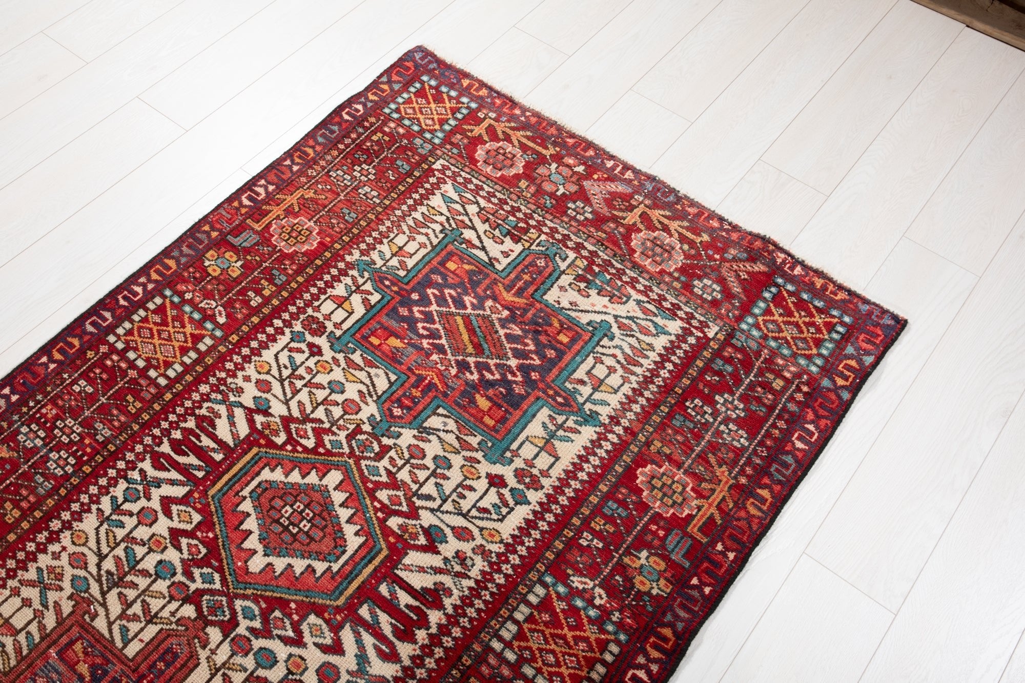 Hand-Knotted Vintage Wool Runner Rug – 11' 2" x 3' 6" (340 × 106 cm) - Yasi & Fara