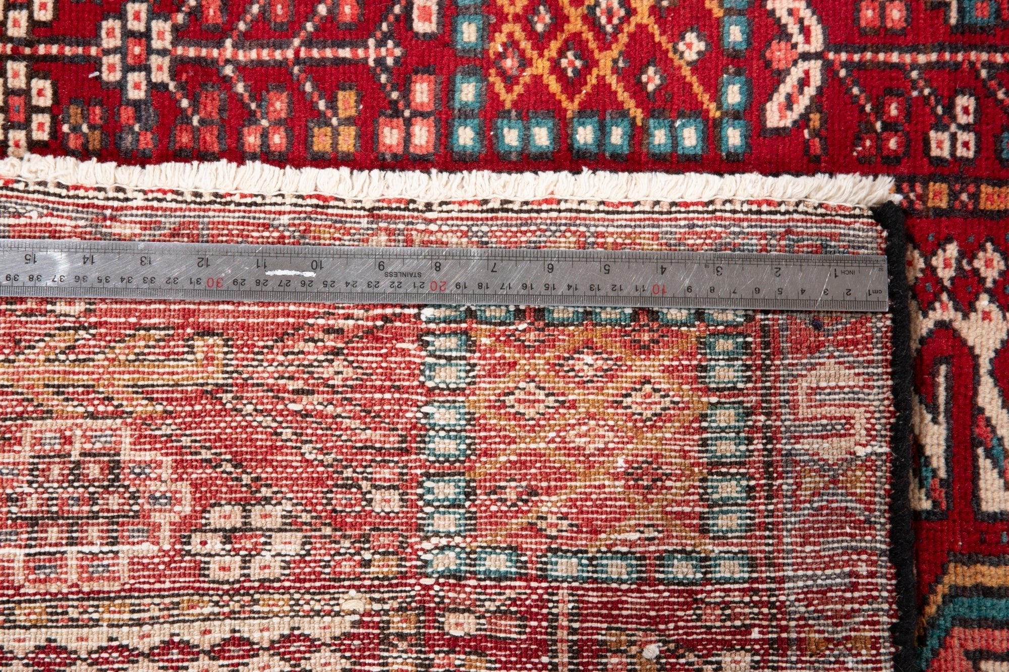 Hand-Knotted Vintage Wool Runner Rug – 11' 2" x 3' 6" (340 × 106 cm) - Yasi & Fara
