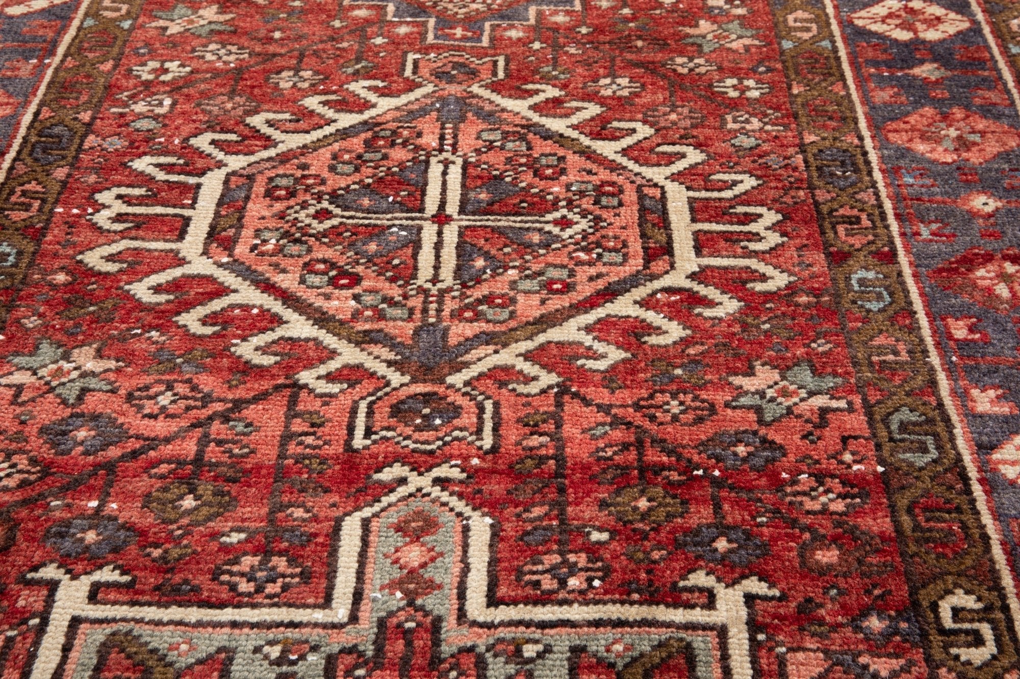 Hand-Knotted Vintage Wool Runner Rug – 10' 7" x 3' 6" (323 × 106 cm) - Yasi & Fara