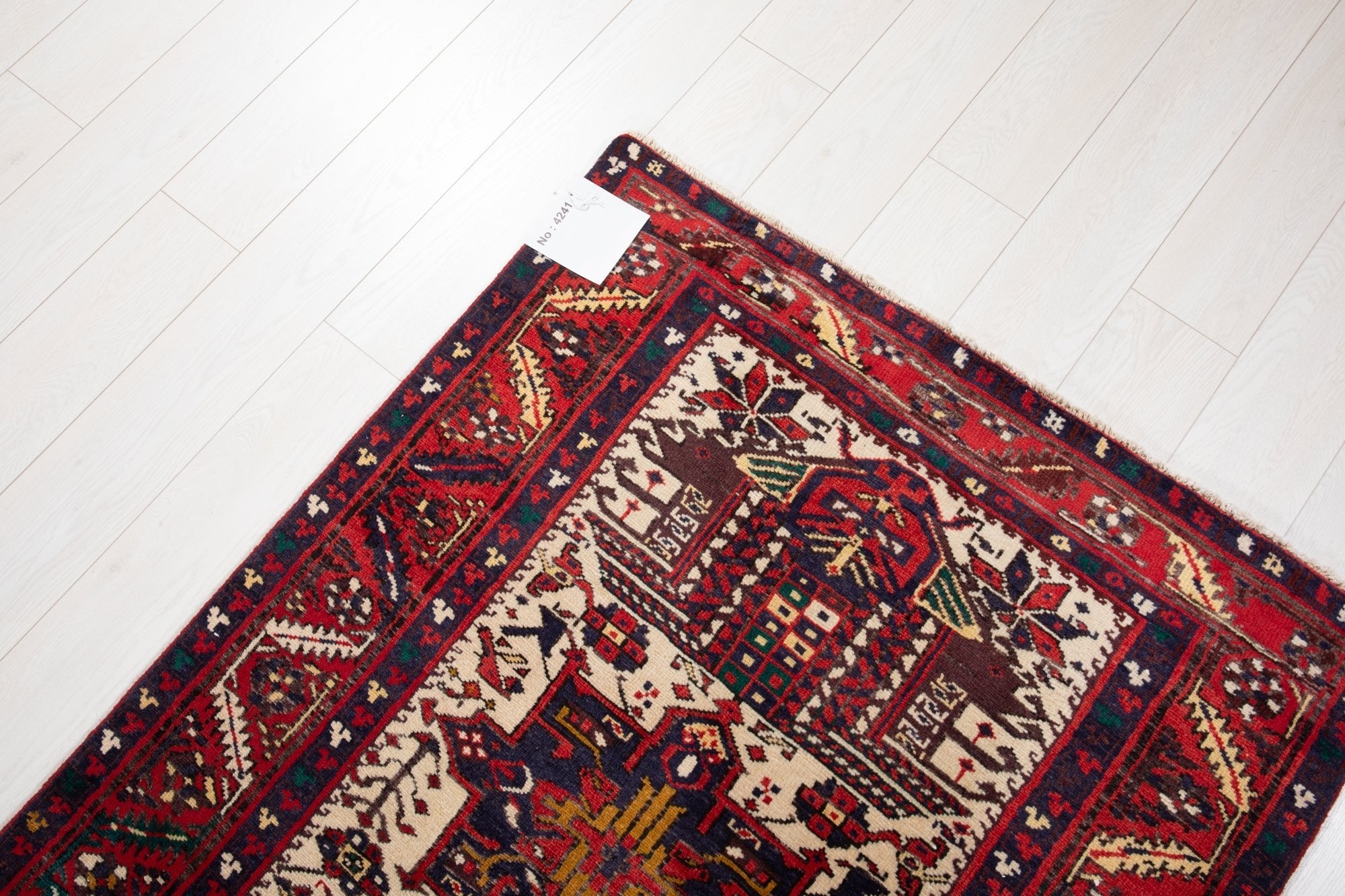Hand-Knotted Vintage Wool Runner Rug – 10' 11" x 3' 5" (333 × 105 cm) - Yasi & Fara