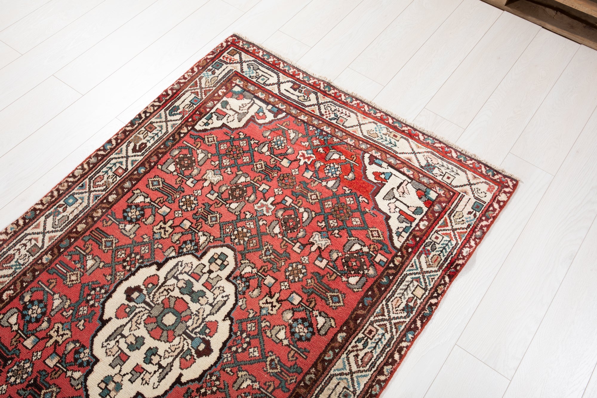 Hand-Knotted Vintage Wool Runner Rug – 12' 7" x 3' 4" (384 × 102 cm) - Yasi & Fara