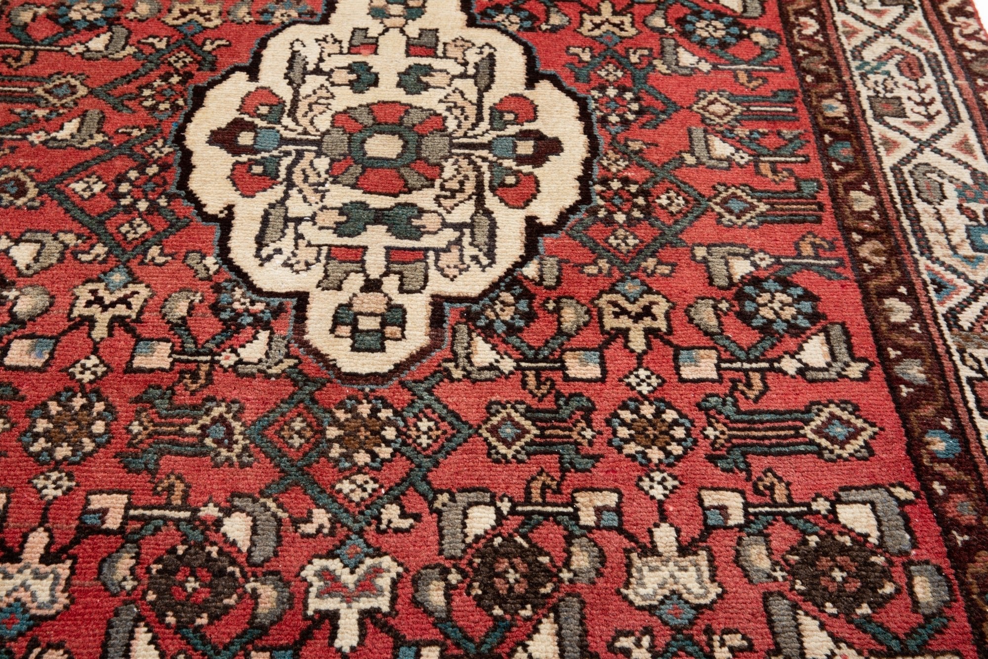 Hand-Knotted Vintage Wool Runner Rug – 12' 7" x 3' 4" (384 × 102 cm) - Yasi & Fara