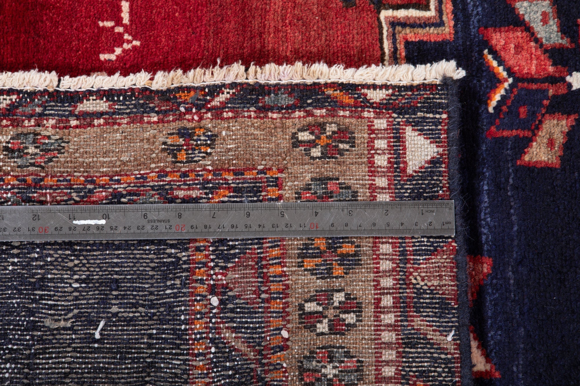 Hand-Knotted Vintage Wool Area Rug – 6' 7" x 3' 9" (200 x 114 cm) - Yasi & Fara