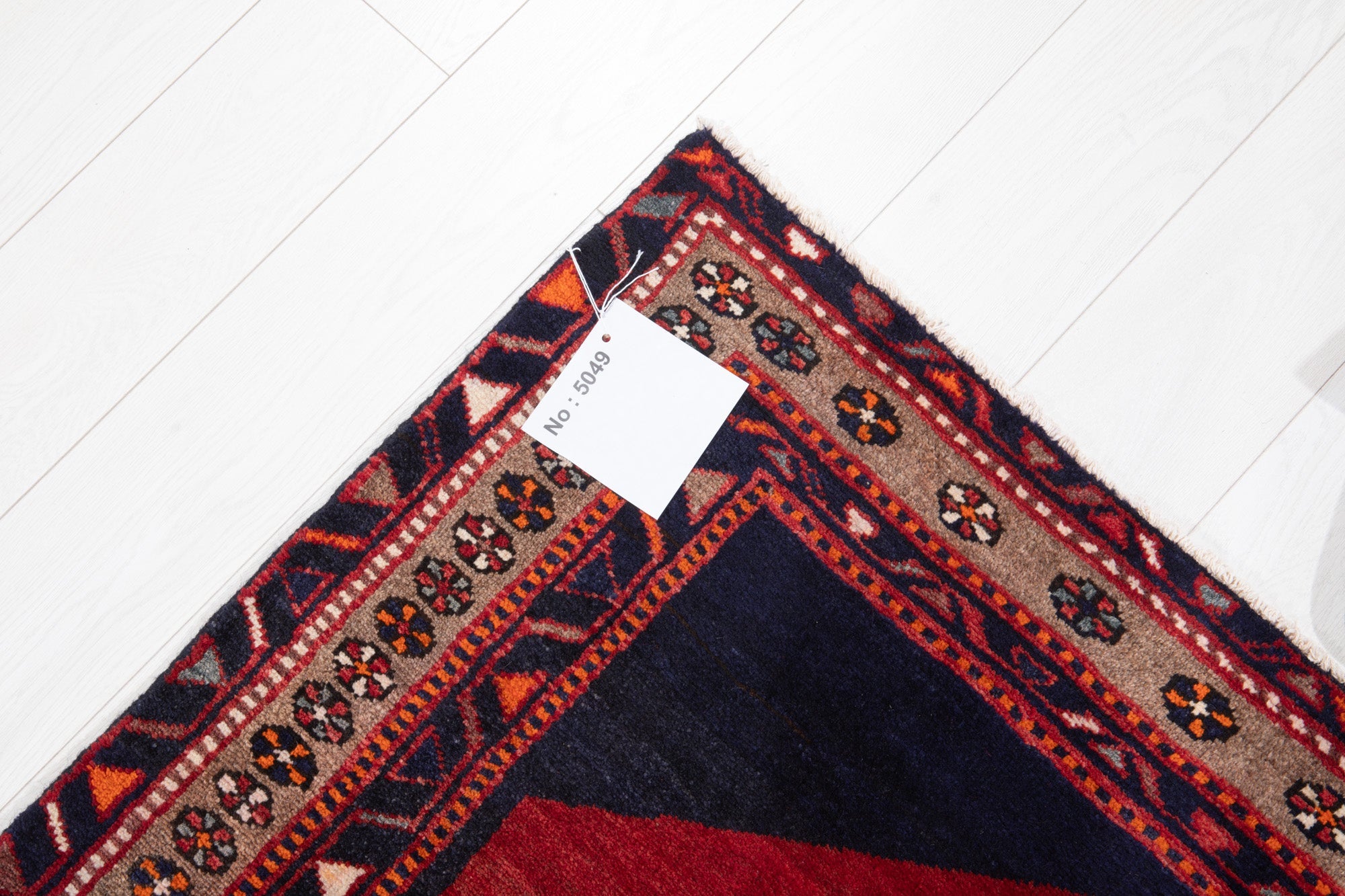 Hand-Knotted Vintage Wool Area Rug – 6' 7" x 3' 9" (200 x 114 cm) - Yasi & Fara