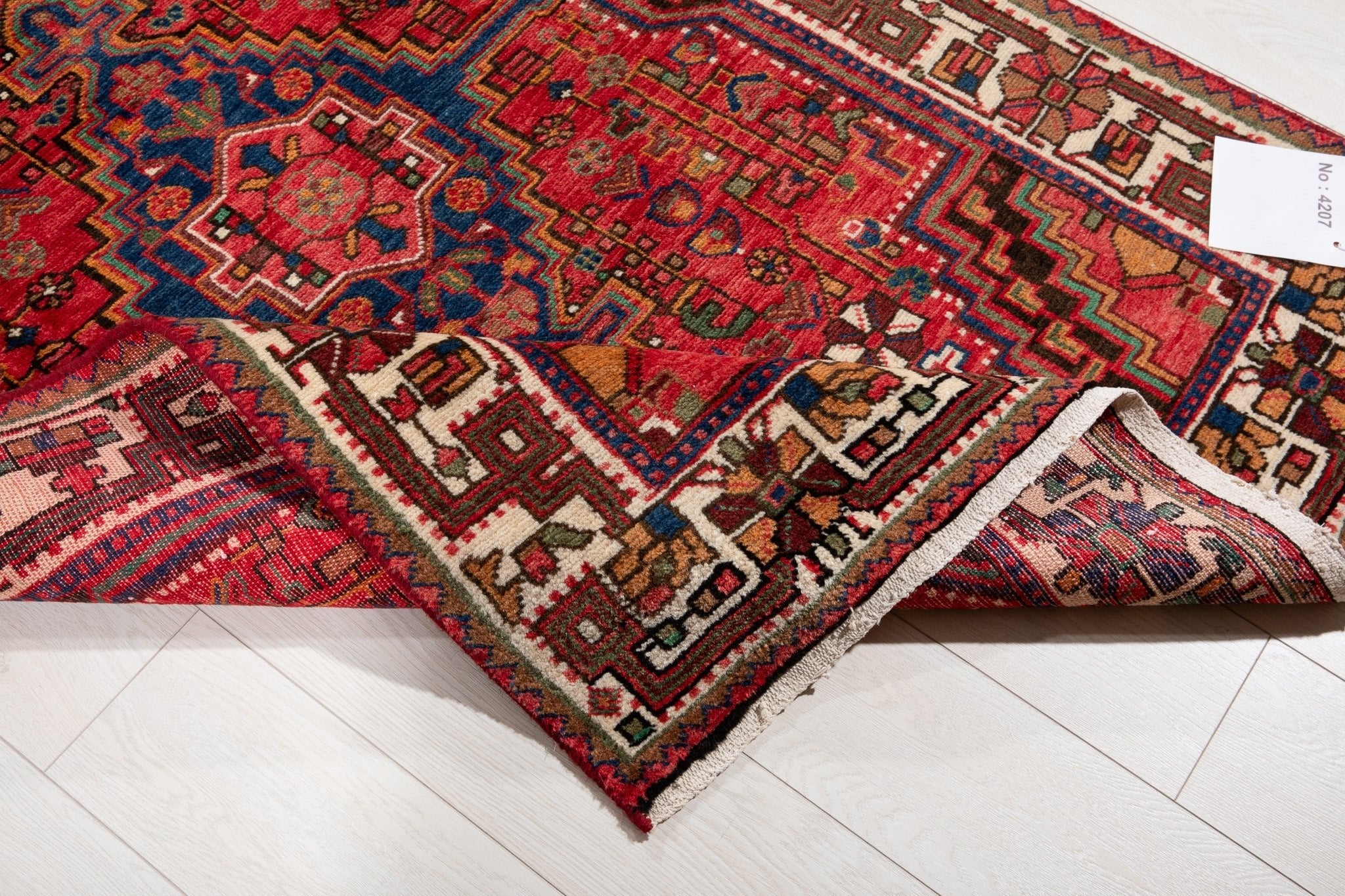 Hand-Knotted Vintage Wool Area Rug – 13' 8" x 3' 8" (417 x 111 cm) - Yasi & Fara