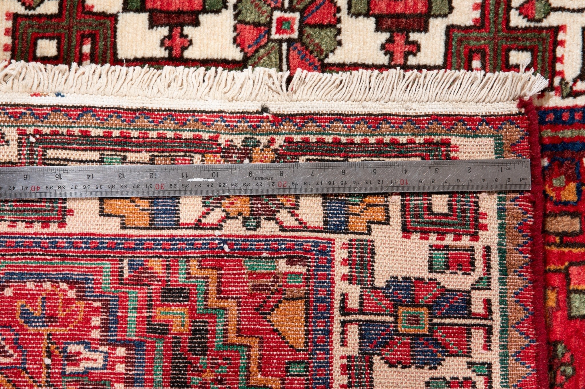 Hand-Knotted Vintage Wool Area Rug – 13' 8" x 3' 8" (417 x 111 cm) - Yasi & Fara