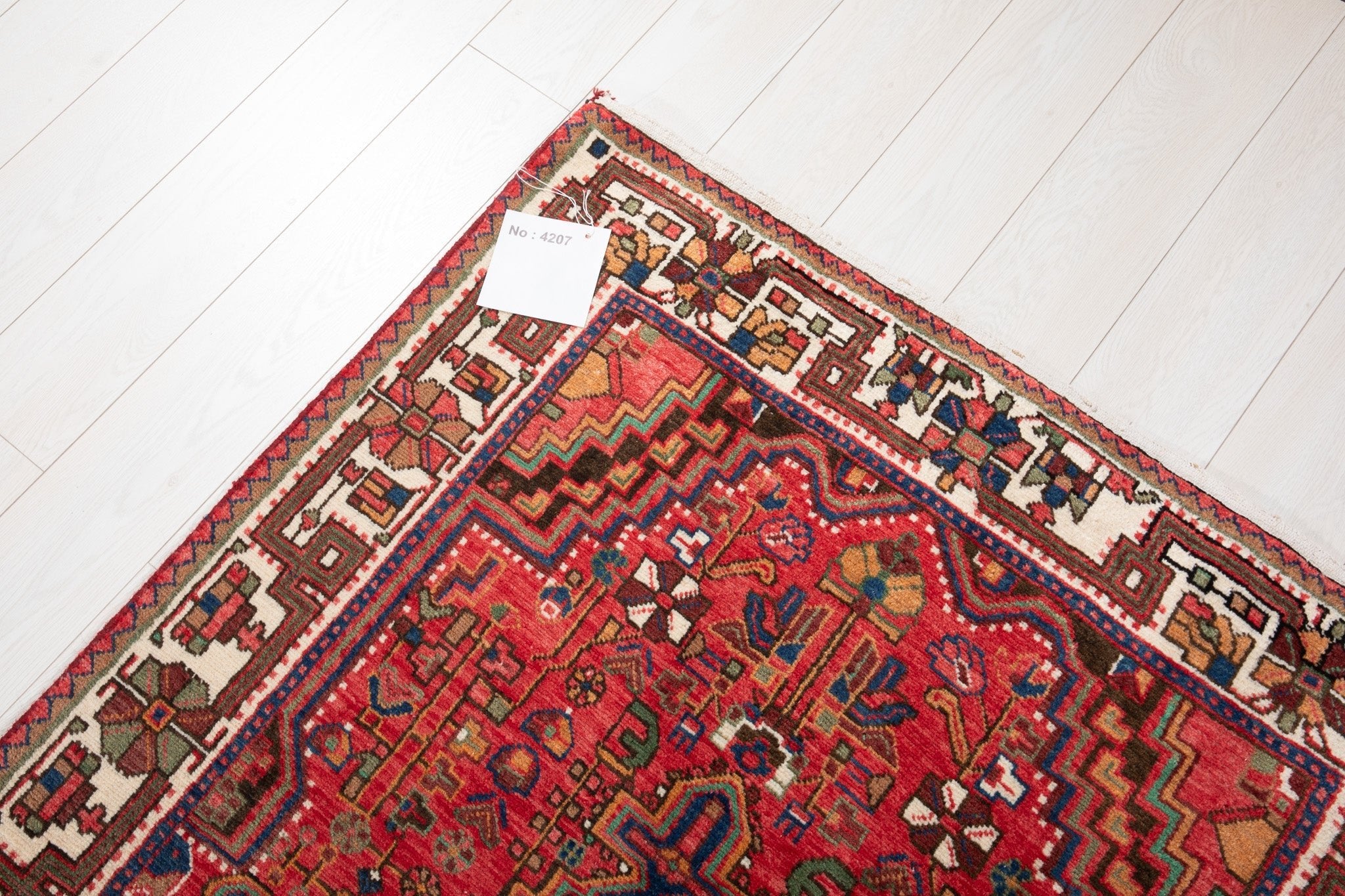 Hand-Knotted Vintage Wool Area Rug – 13' 8" x 3' 8" (417 x 111 cm) - Yasi & Fara