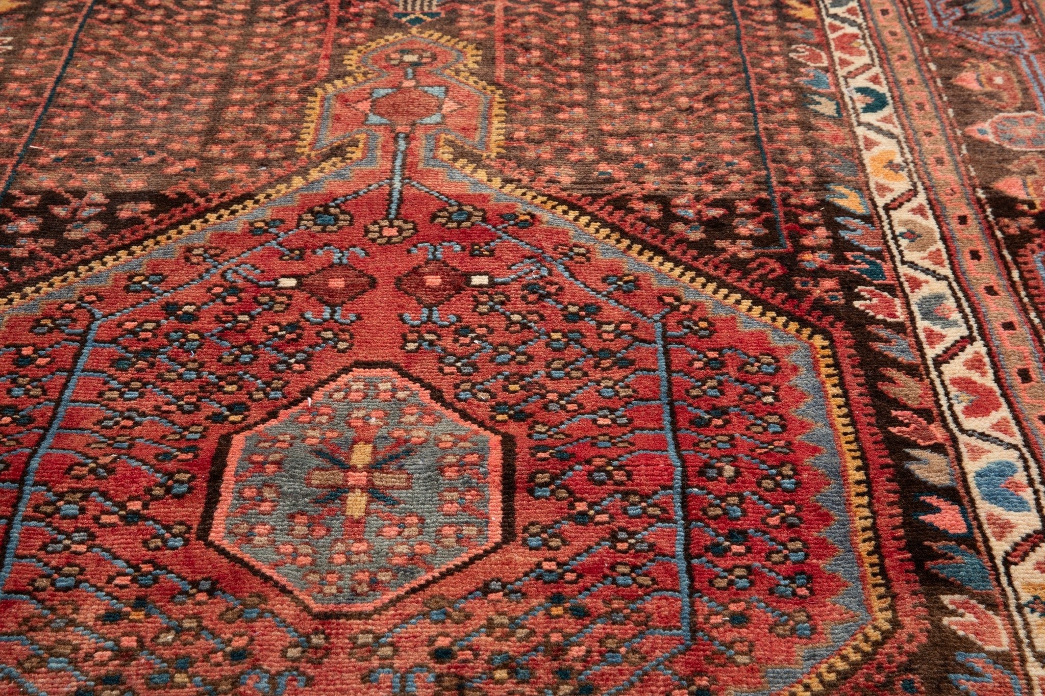Hand-Knotted Vintage Wool Runner Rug – 12' 6" x 4' (382 x 121 cm) - Yasi & Fara