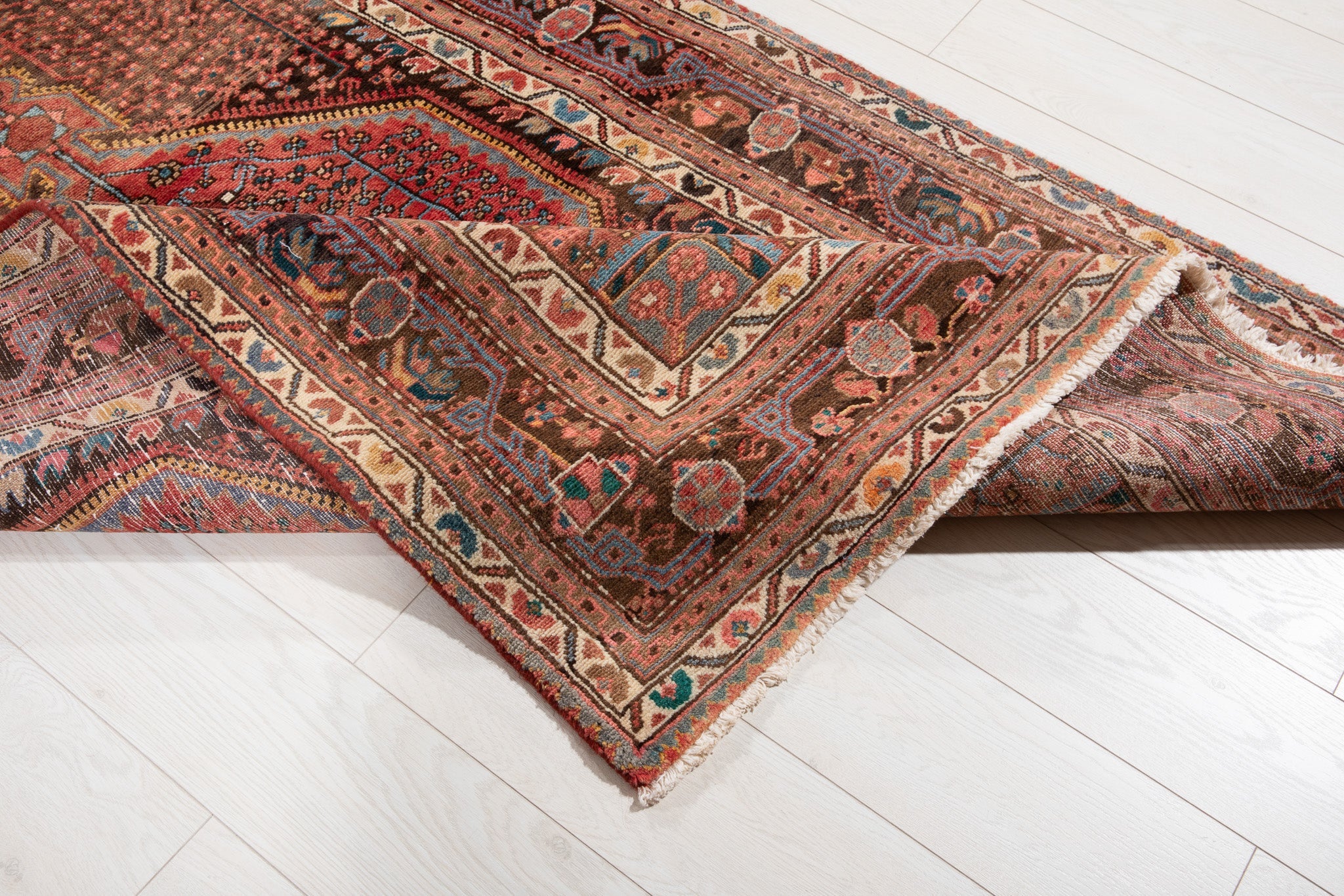 Hand-Knotted Vintage Wool Runner Rug – 12' 6" x 4' (382 x 121 cm) - Yasi & Fara