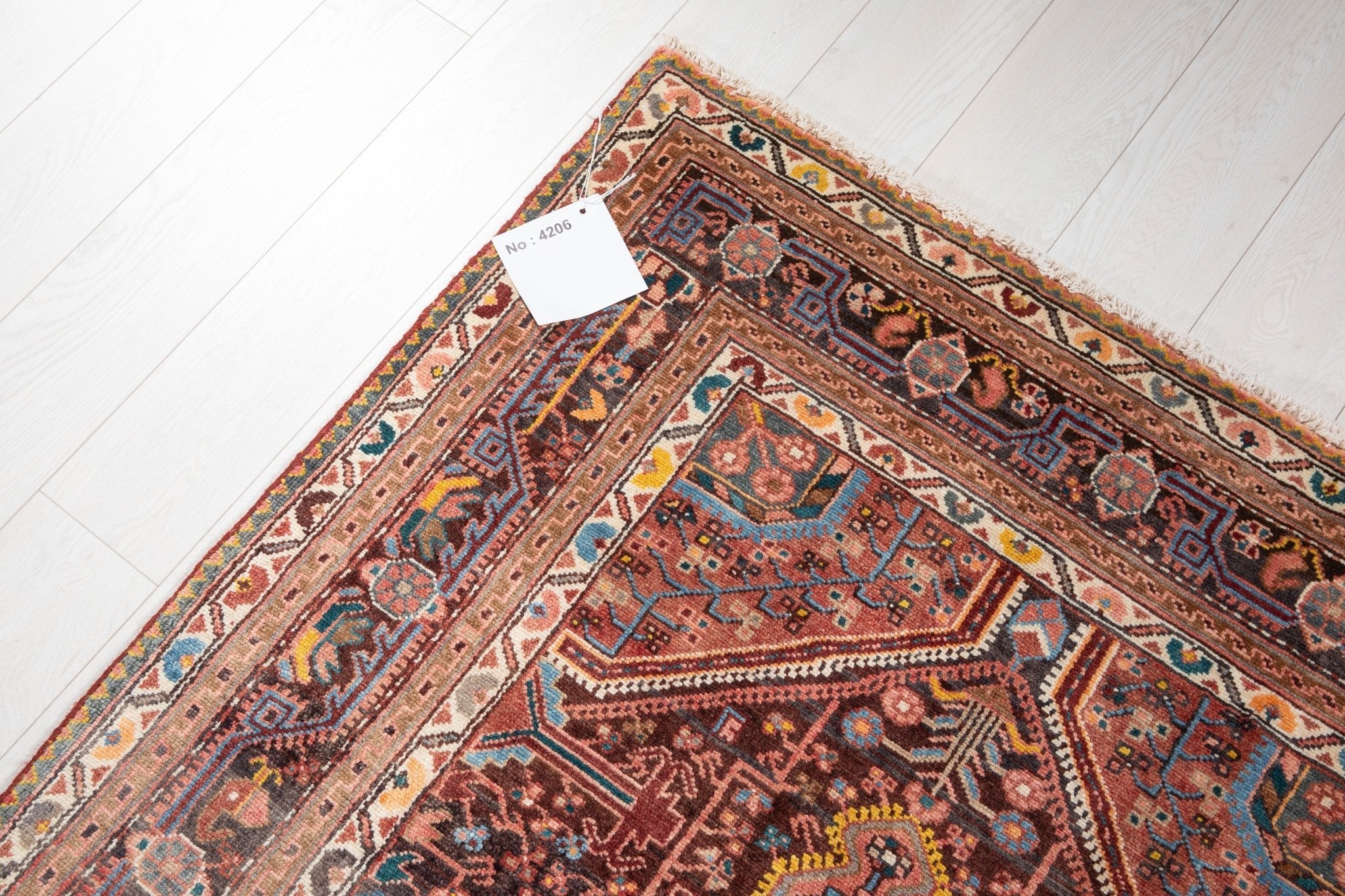 Hand-Knotted Vintage Wool Runner Rug – 12' 6" x 4' (382 x 121 cm) - Yasi & Fara