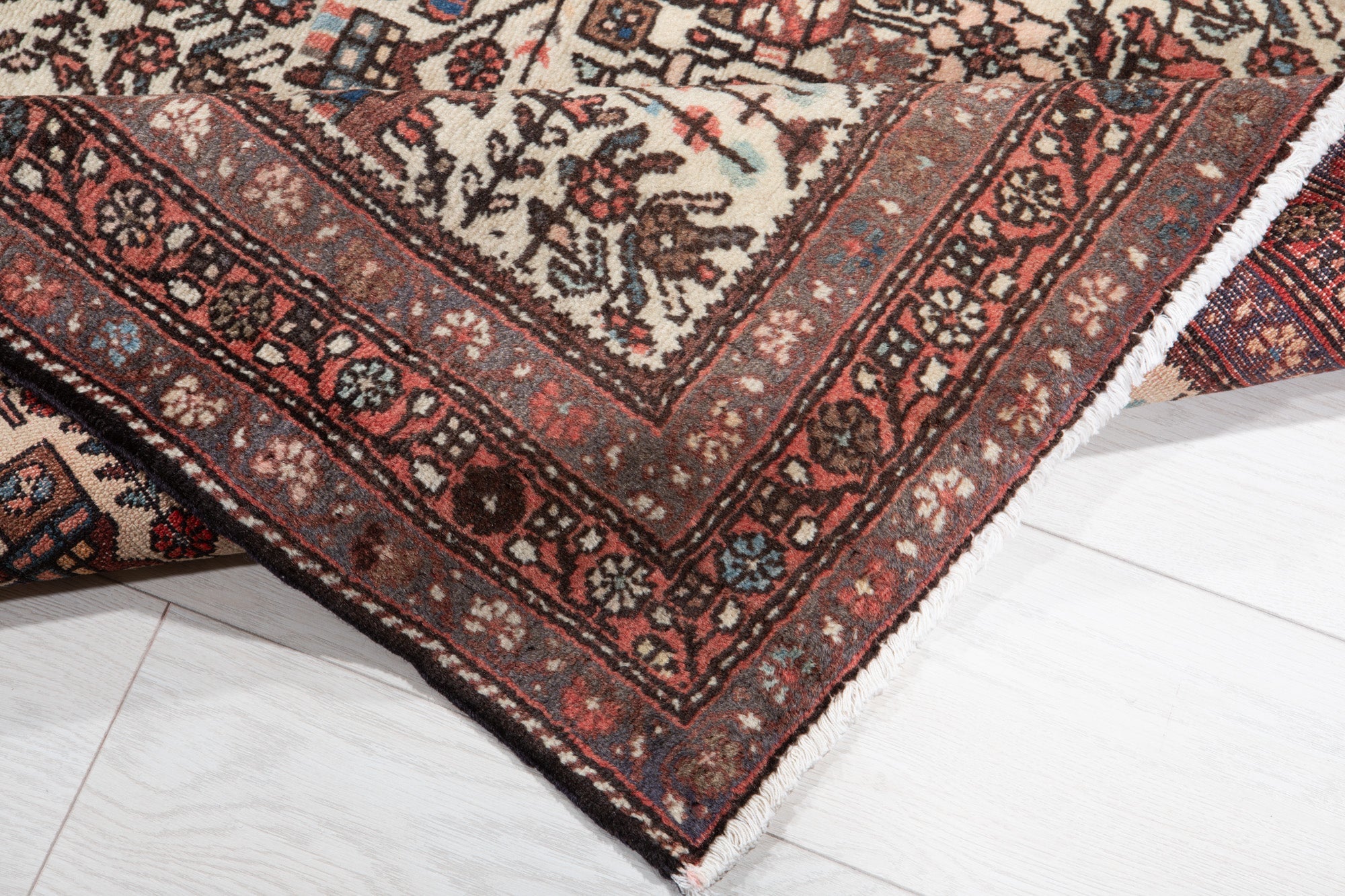 Hand-Knotted Vintage Wool Area Rug – 6' 5" x 2' 10" (195 x 87 cm) - Yasi & Fara