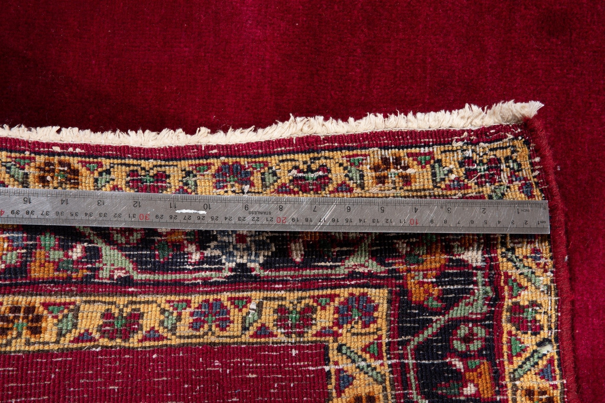 Hand-Knotted Vintage Wool Runner Rug – 13' 10" x 3' 5" (422 x 105 cm) - Yasi & Fara