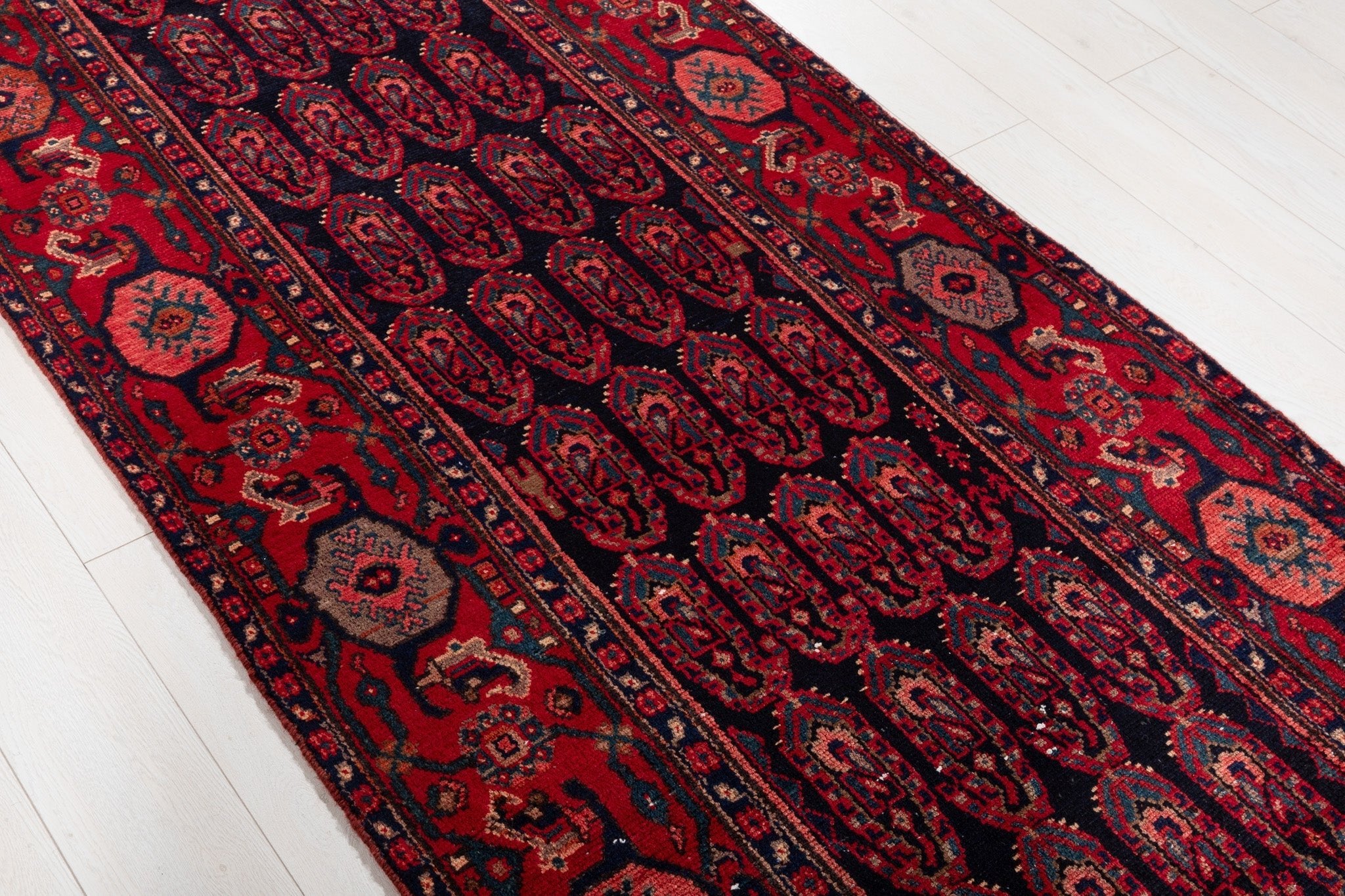 Hand-Knotted Vintage Wool Runner Rug – 16' 9" x 3' 7" (510 x 109 cm) - Yasi & Fara