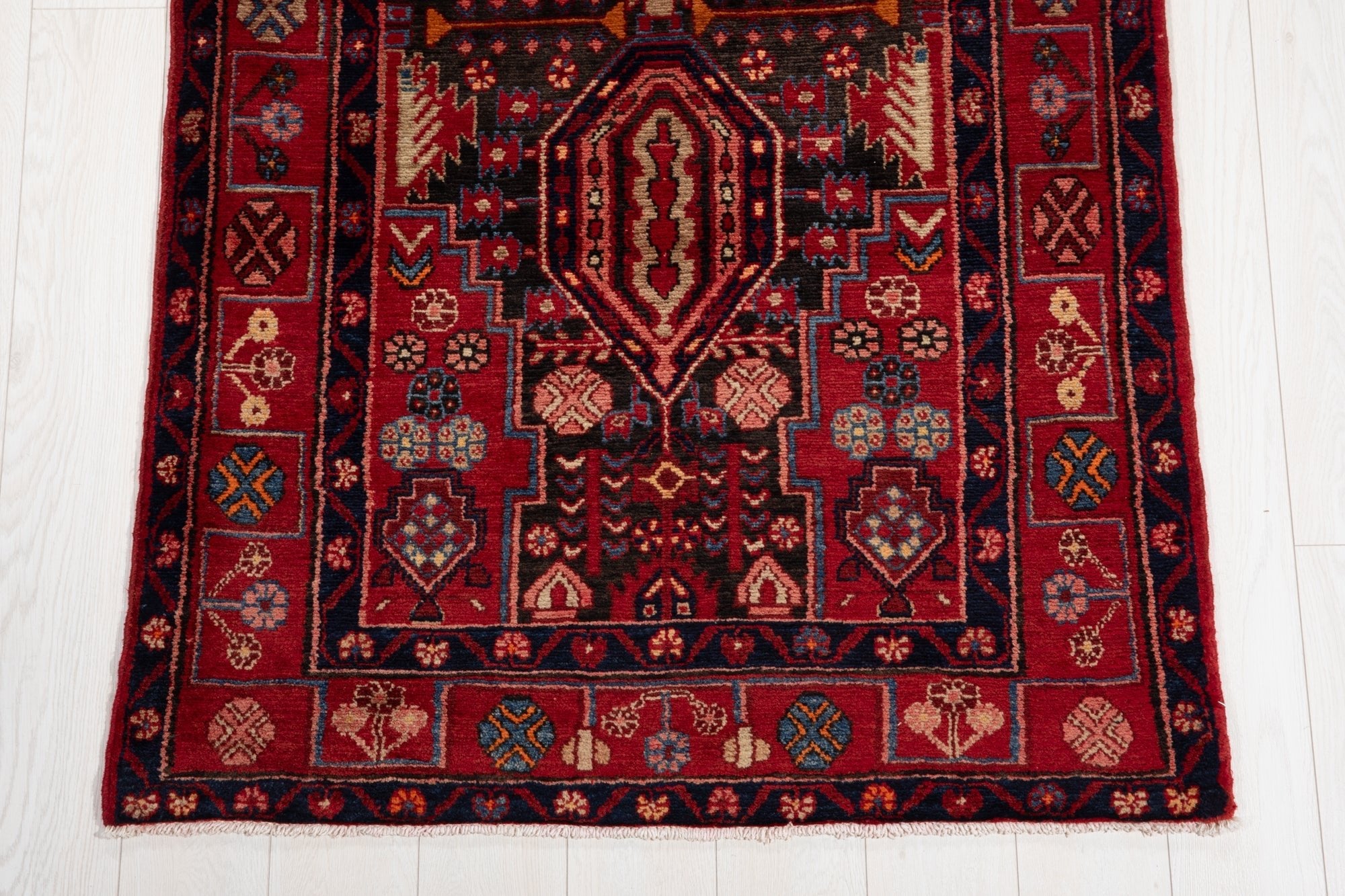 Hand-Knotted Vintage Wool Runner Rug – 16' 4" x 3' 6" (499 x 107 cm) - Yasi & Fara