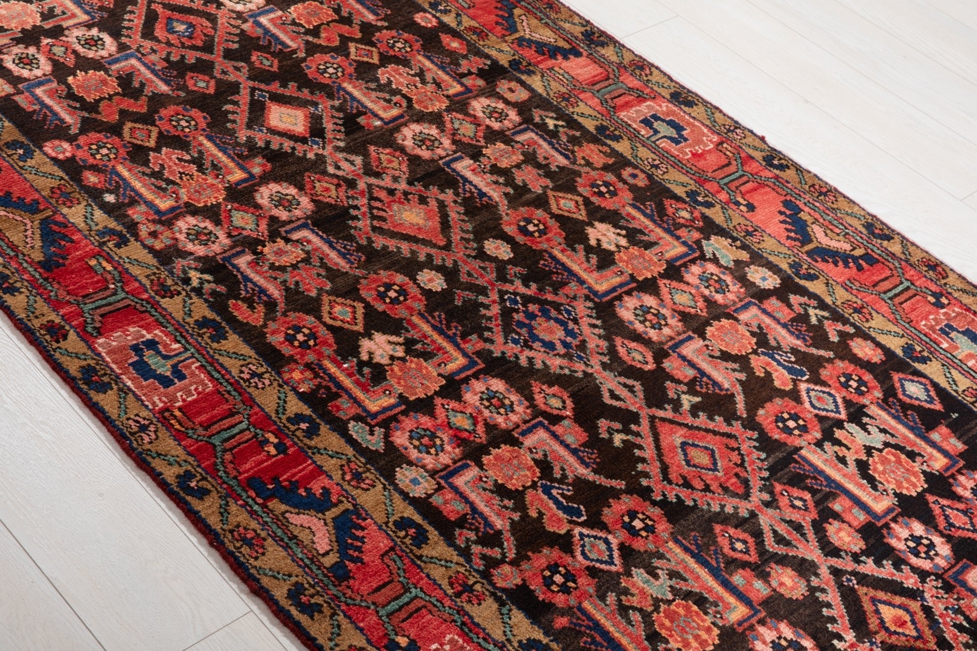 Hand-Knotted Vintage Wool Runner Rug – 16' 4" x 3' 8" (497 x 113 cm) - Yasi & Fara