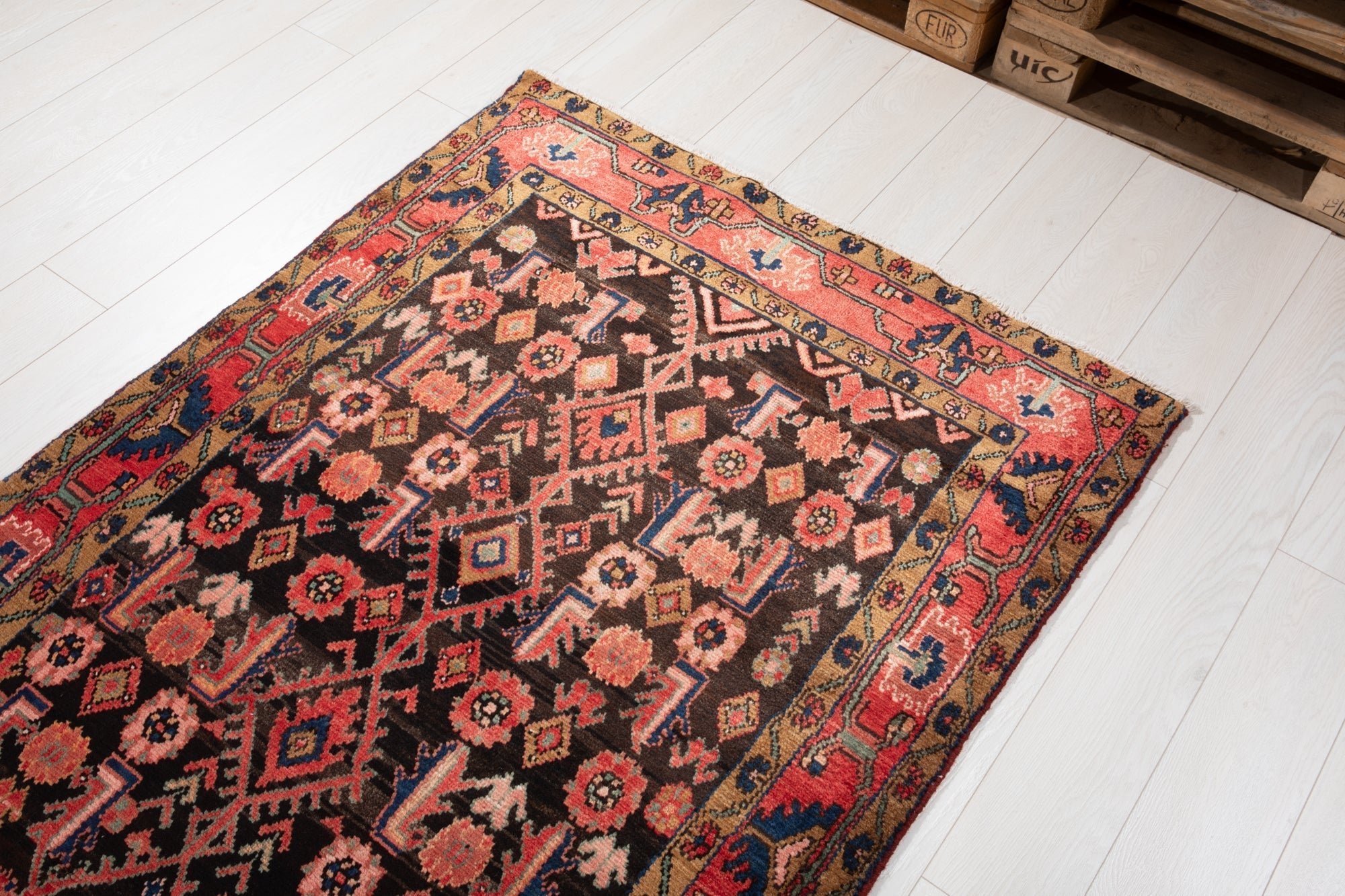 Hand-Knotted Vintage Wool Runner Rug – 16' 4" x 3' 8" (497 x 113 cm) - Yasi & Fara