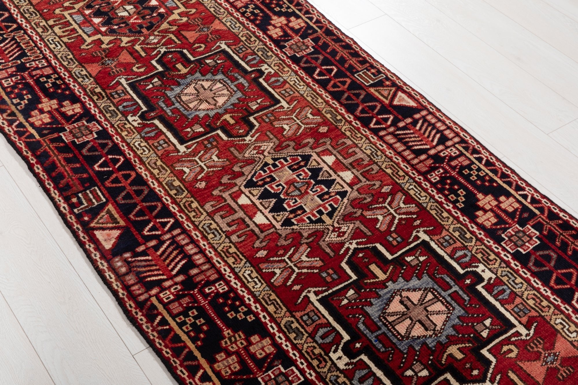 Hand-Knotted Vintage Wool Runner Rug – 10' 8" x 3' 2" (326 × 96 cm) - Yasi & Fara