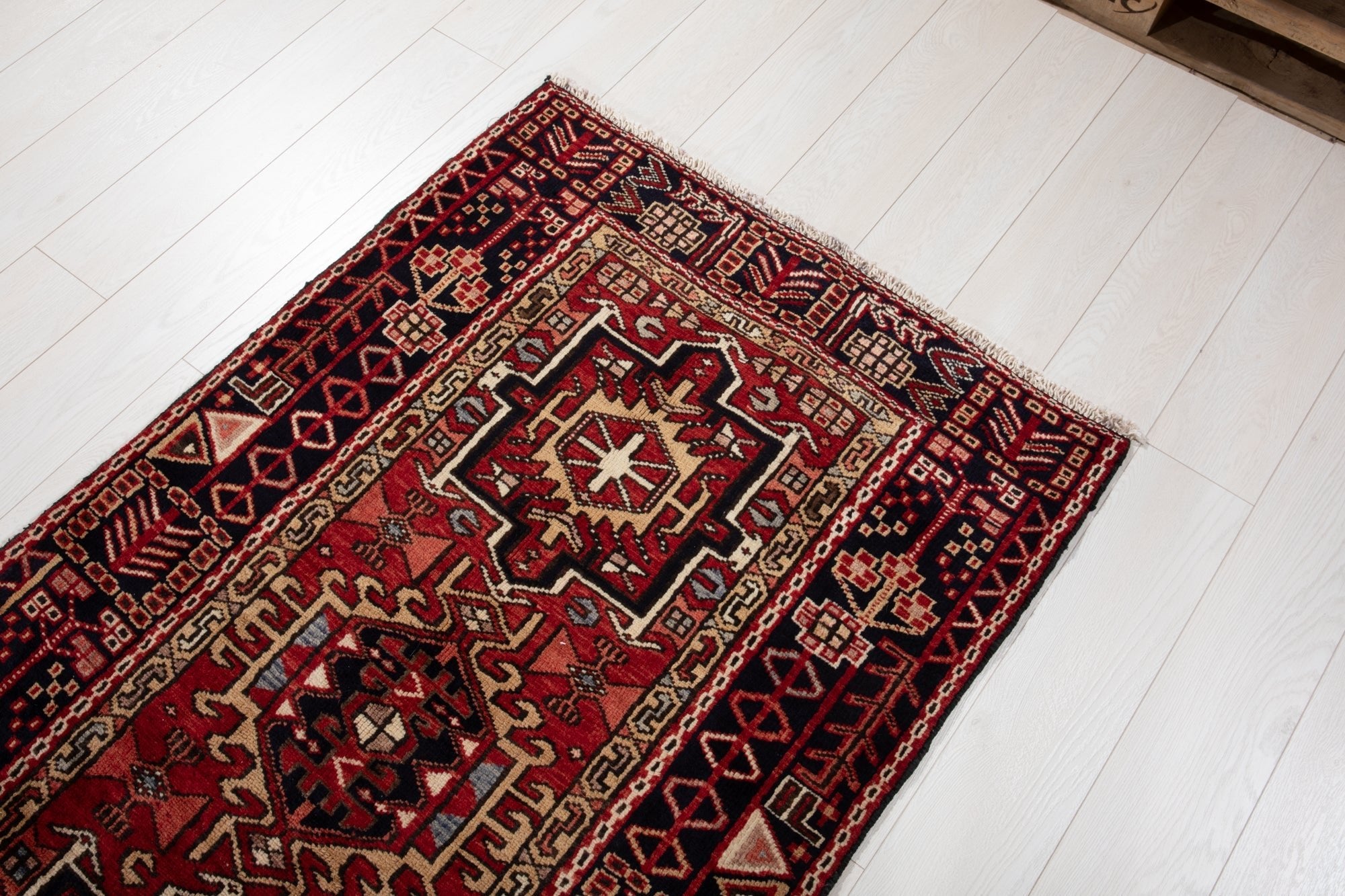 Hand-Knotted Vintage Wool Runner Rug – 10' 8" x 3' 2" (326 × 96 cm) - Yasi & Fara