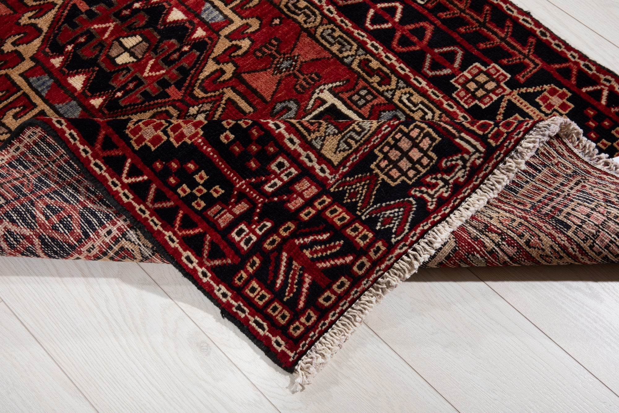 Hand-Knotted Vintage Wool Runner Rug – 10' 8" x 3' 2" (326 × 96 cm) - Yasi & Fara