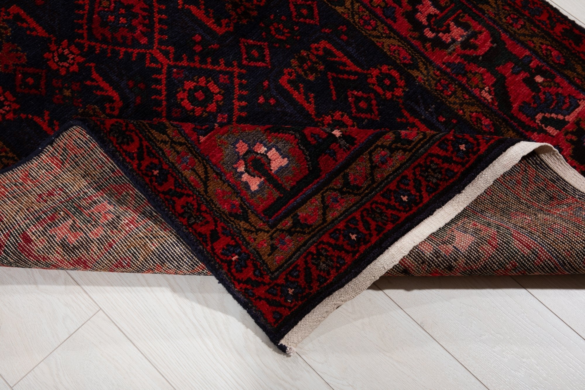 Hand-Knotted Vintage Wool Runner Rug – 15' 10" x 3' 6" (484 x 107 cm) - Yasi & Fara
