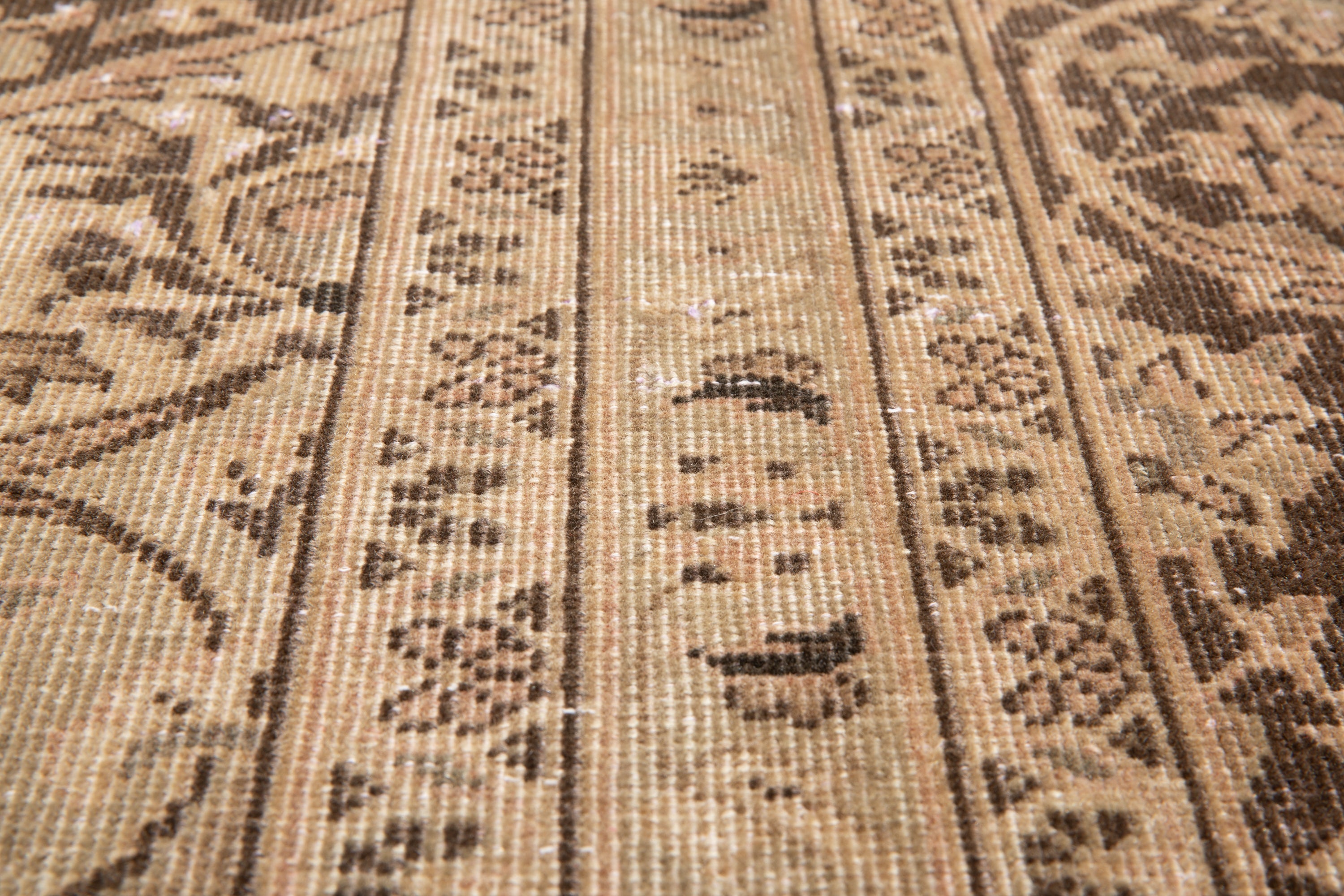 Hand-Knotted Vintage Large Wool Area Rug Faded – 12' 5" x 9' 1" (378 x 277 cm) - Yasi & Fara