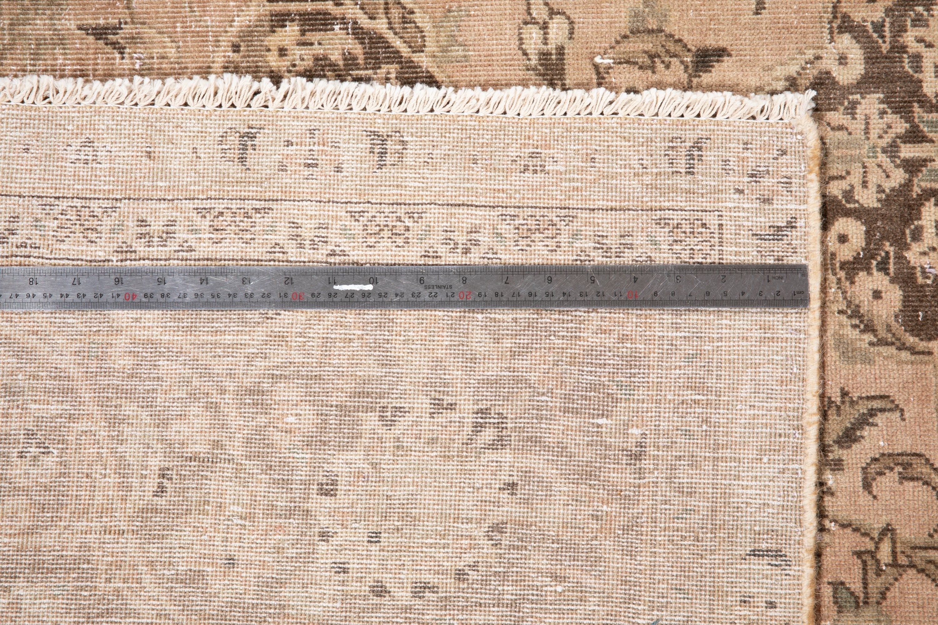 Hand-Knotted Vintage Large Wool Area Rug Faded – 12' 5" x 9' 1" (378 x 277 cm) - Yasi & Fara