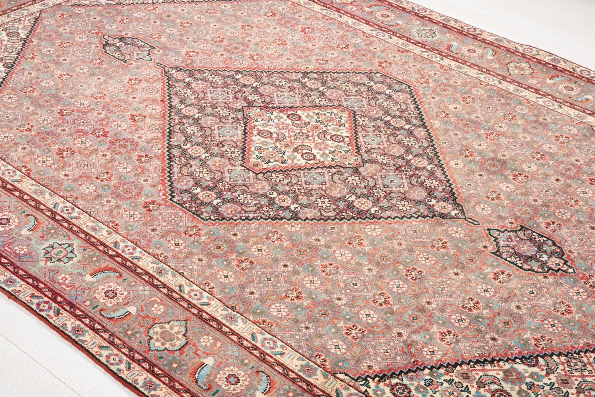 Hand-Knotted Vintage Large Wool Area Rug – 9' 11" x 6' 6" (302 x 199 cm) - Yasi & Fara