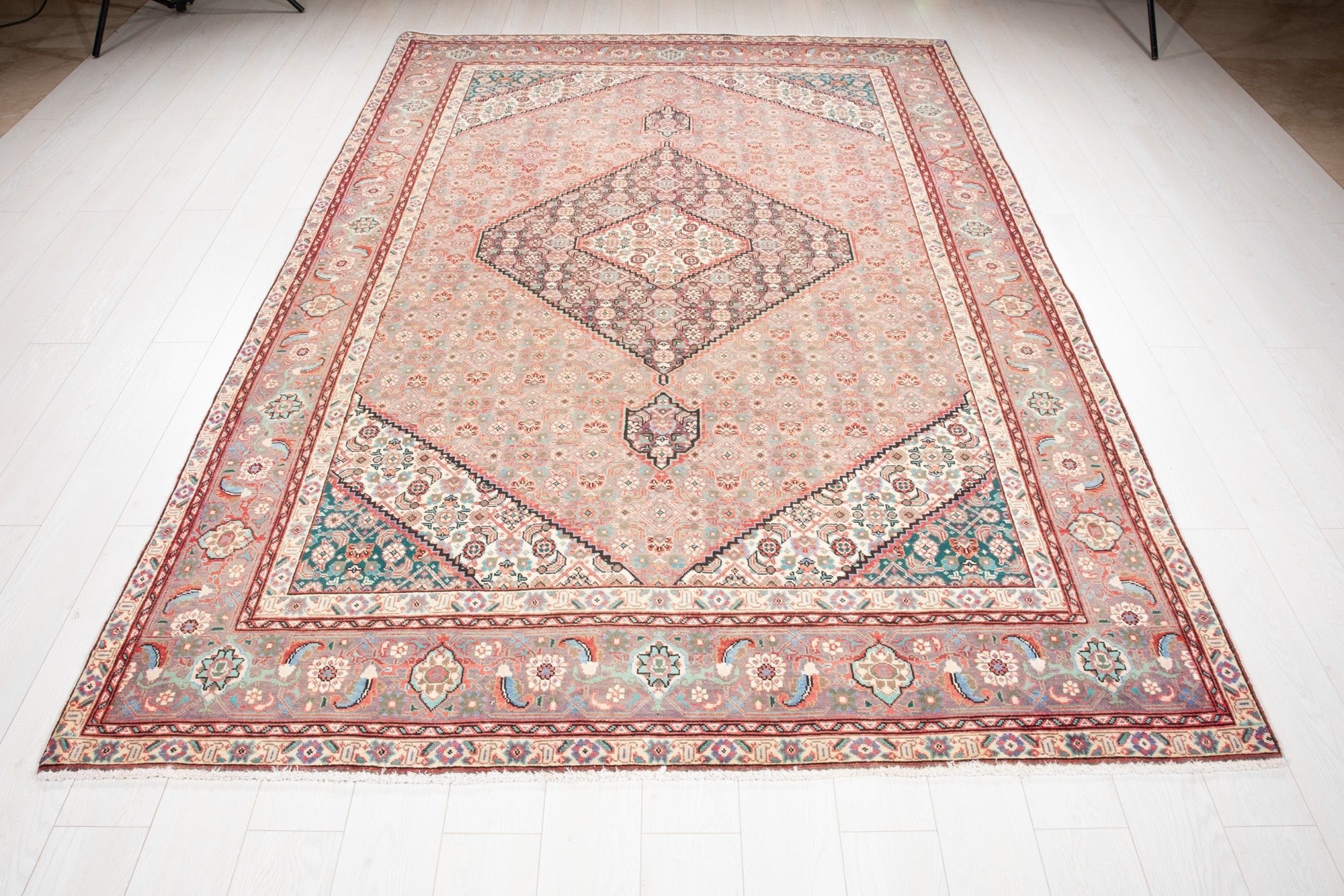 Hand-Knotted Vintage Large Wool Area Rug – 9' 11" x 6' 6" (302 x 199 cm) - Yasi & Fara