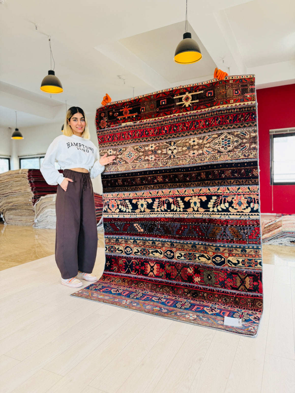 Vintage Multicolour Hand-Knotted Patchwork Rug – 7' 1" x 4' 11" (217 x 150 cm)