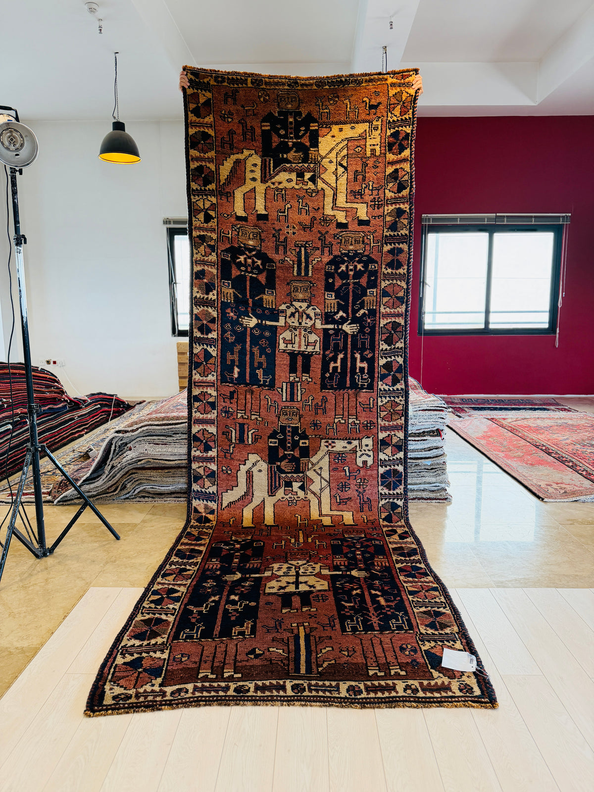 Antique Copper Hand-Knotted Wool Rug – 13' 1" x 4' 3" (399 x 129 cm)