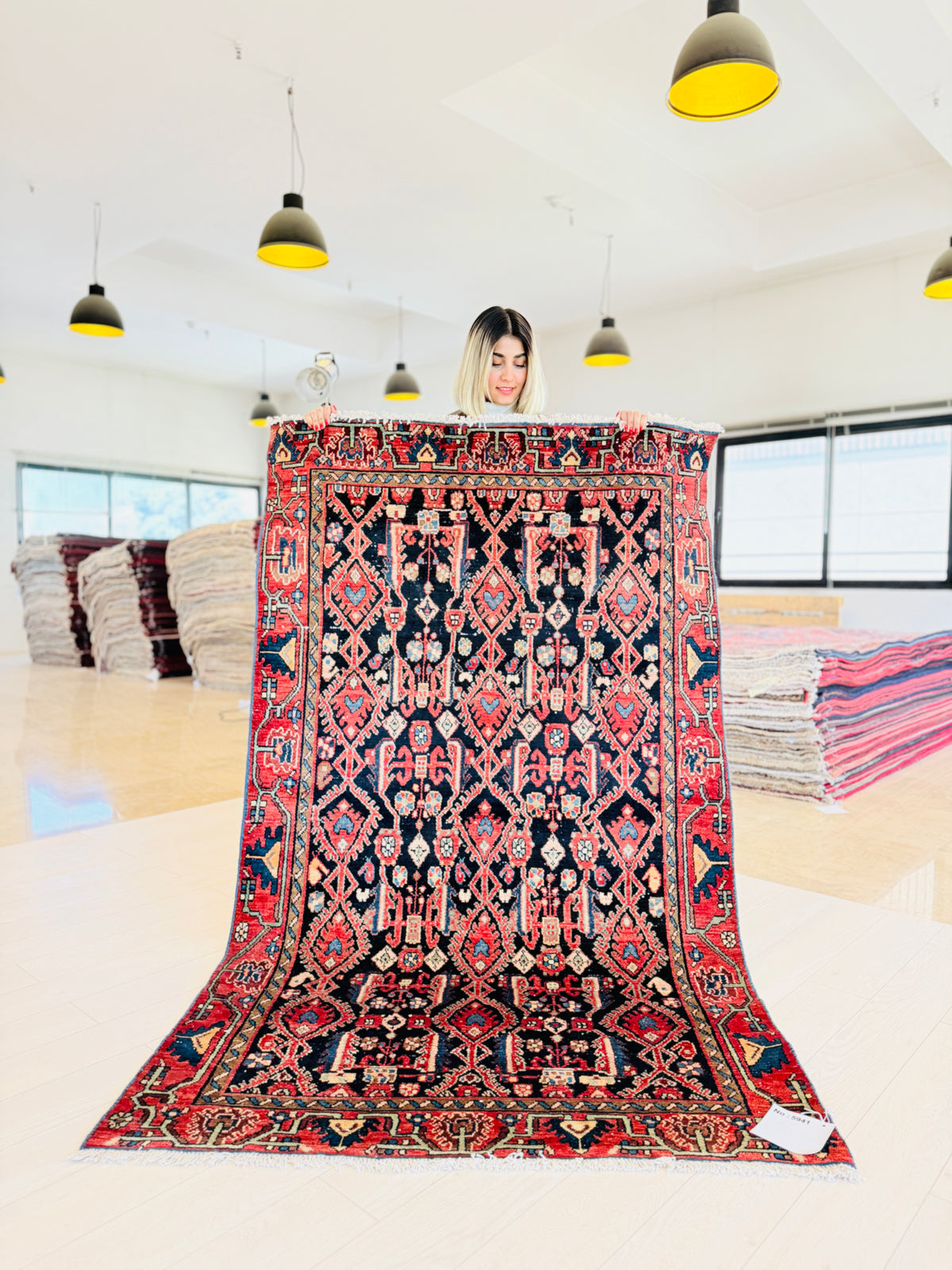 Collectible Antique Deep Navy Blue Rug – 6' 10" x 4' 2" (209 x 126 cm)