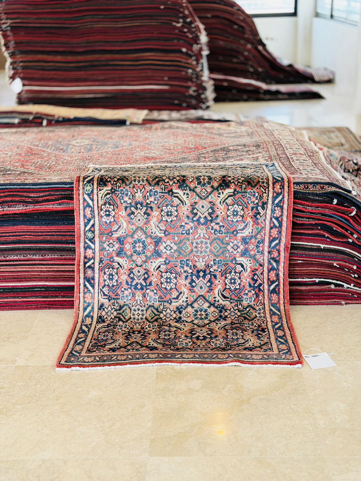 Small Antique Faded Red Rug – 5' 0" x 3' 5" (153 x 103 cm)