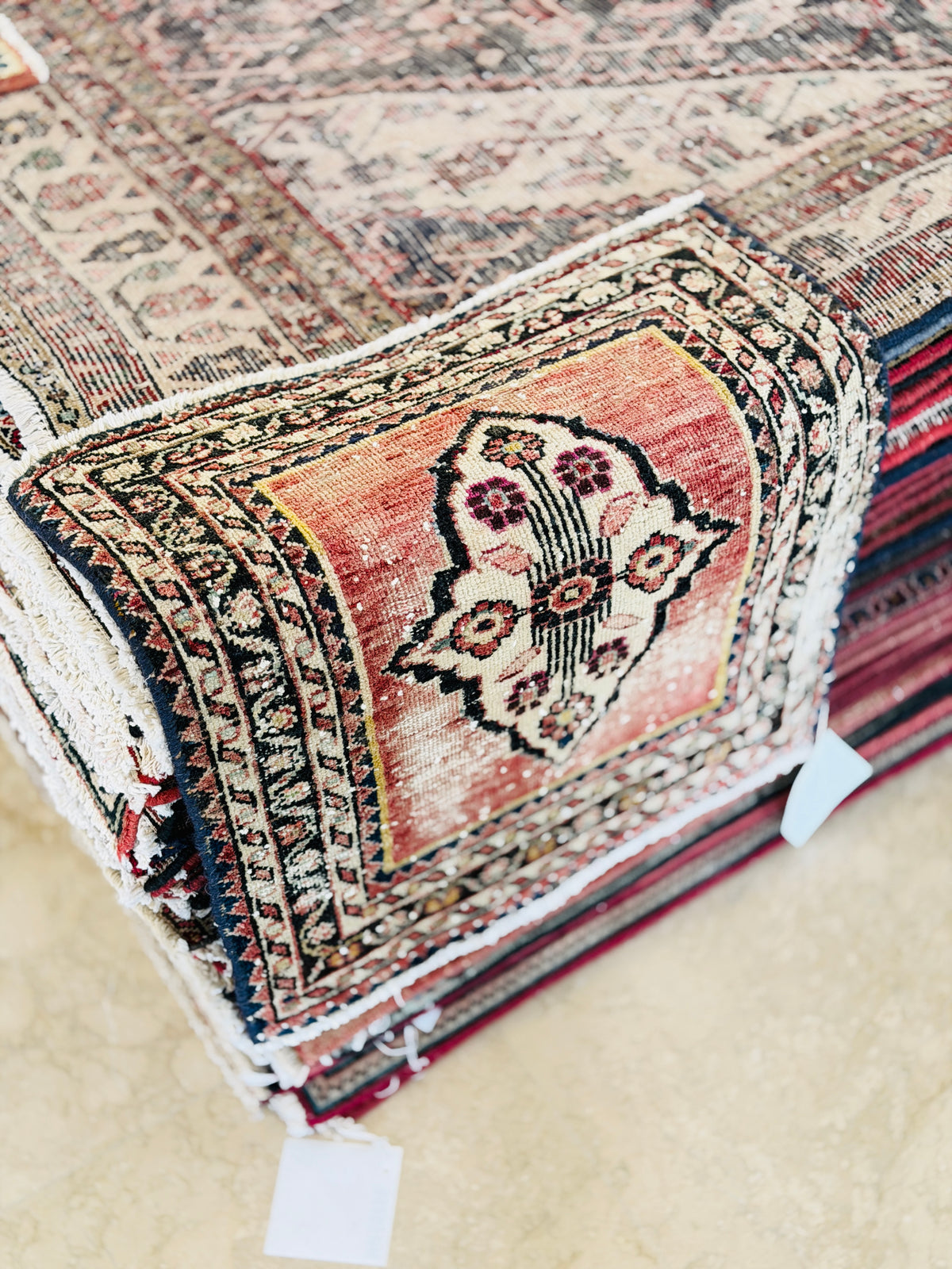 Small Antique Faded Red Rug – 2' 5" x 2' 2" (74 x 66 cm)