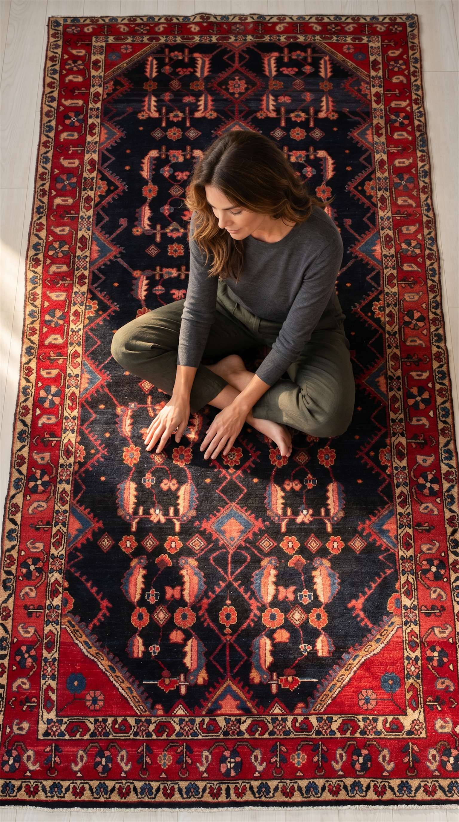 Hand-Knotted Vintage Wool Runner Rug – 10' 9" x 4' 8" (329 × 141 cm) - Yasi & Fara