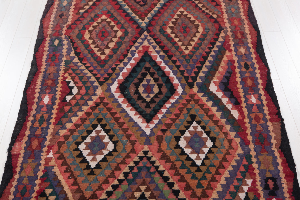 Vintage Multicolour Handwoven Kilim – 11' 1" x 5' 9" (337 x 174 cm)