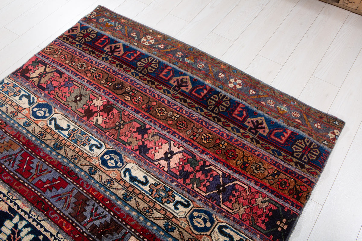 Vintage Multicolour Hand-Knotted Patchwork Rug – 7' 1" x 4' 11" (217 x 150 cm)