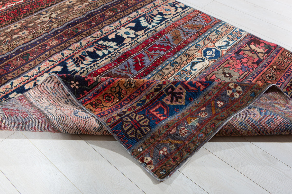 Vintage Multicolour Hand-Knotted Patchwork Rug – 7' 1" x 4' 11" (217 x 150 cm)