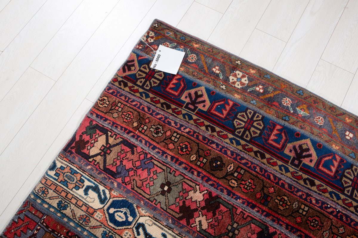 Vintage Multicolour Hand-Knotted Patchwork Rug – 7' 1" x 4' 11" (217 x 150 cm)