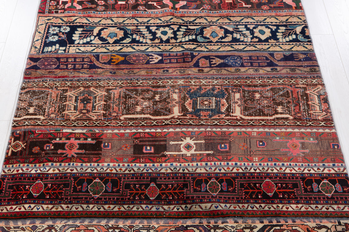 Vintage Multicolour Hand-Knotted Patchwork Rug – 7' 10" x 5' 8" (240 x 173 cm)