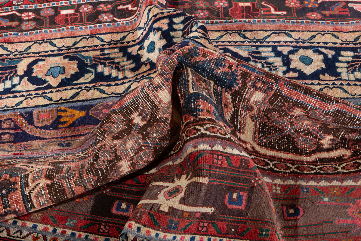 Vintage Multicolour Hand-Knotted Patchwork Rug – 7' 10" x 5' 8" (240 x 173 cm)