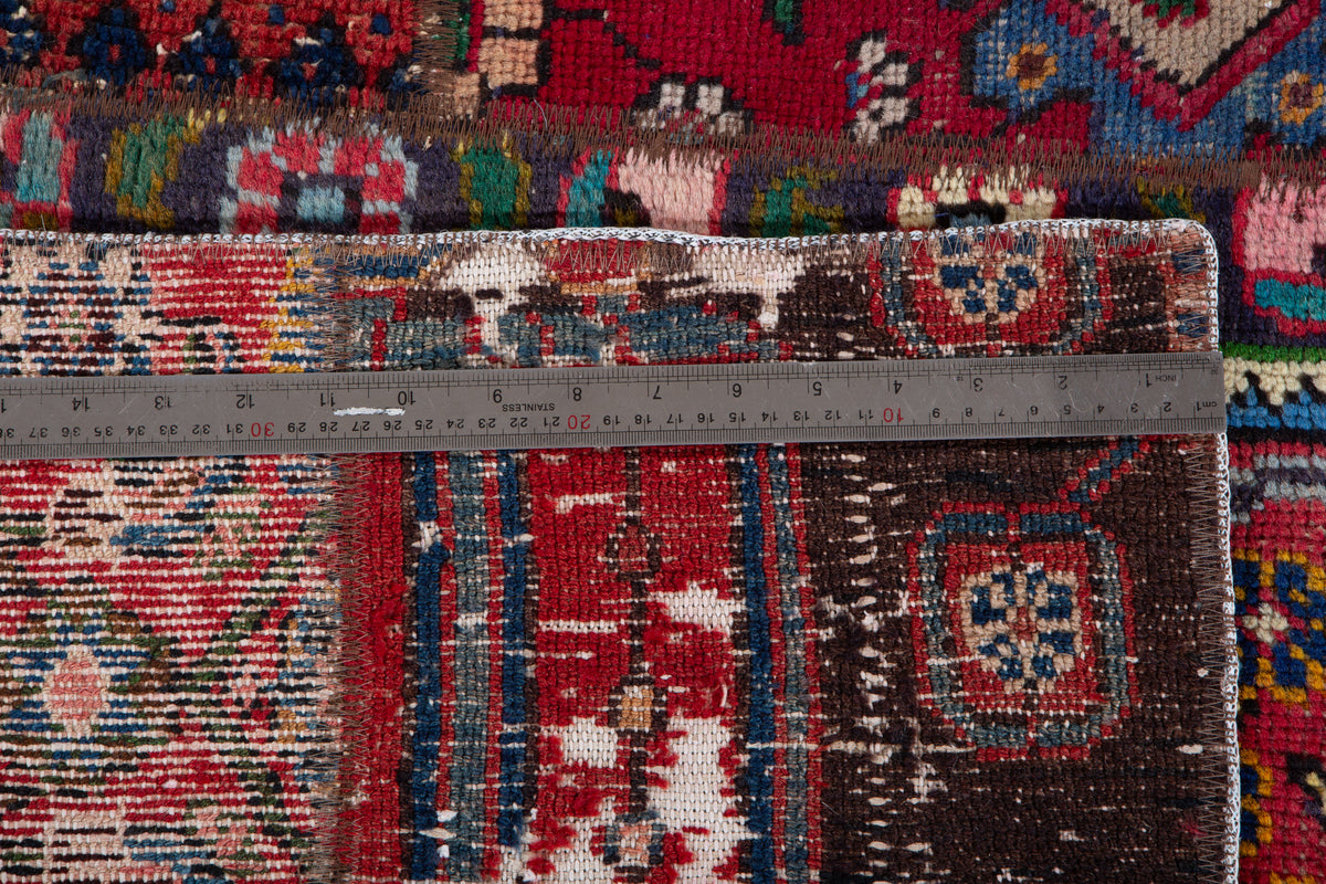 Vintage Multicolour Hand-Knotted Patchwork Rug – 6' 9" x 4' 8" (207 x 141 cm)
