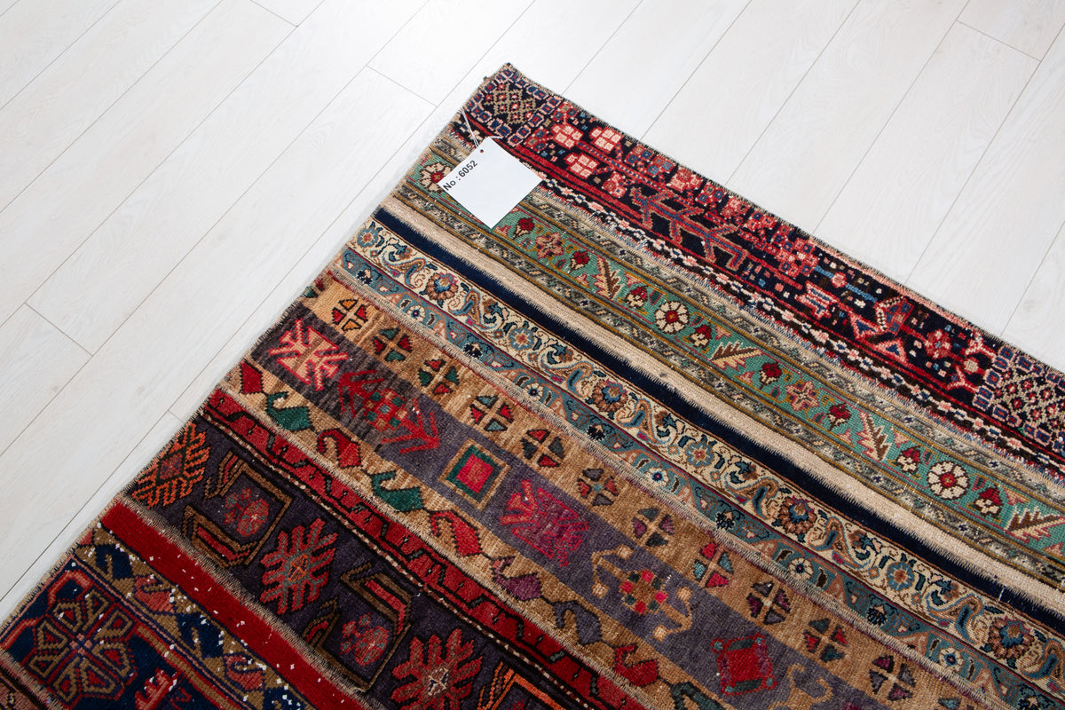 Vintage Multicolour Hand-Knotted Patchwork Rug – 7' 10" x 5' 7" (240 x 171 cm)