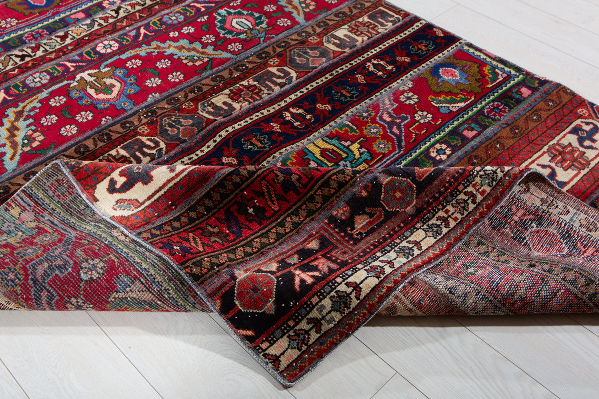 Vintage Multicolour Hand-Knotted Patchwork Rug – 6' 10" x 4' 11" (208 x 151 cm)